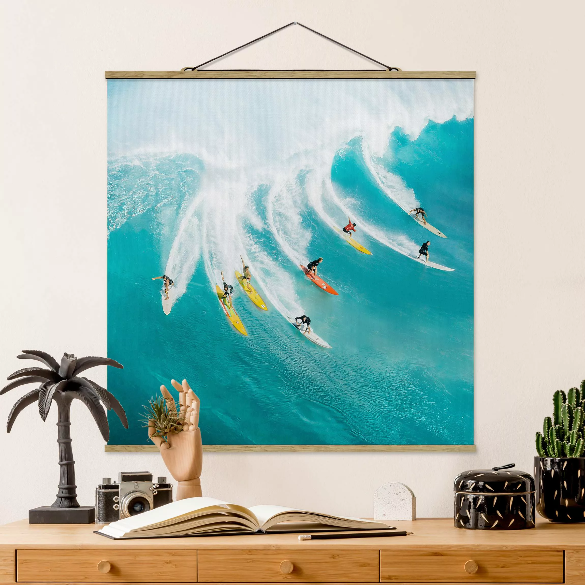 Stoffbild mit Posterleisten Einfach Surfen günstig online kaufen