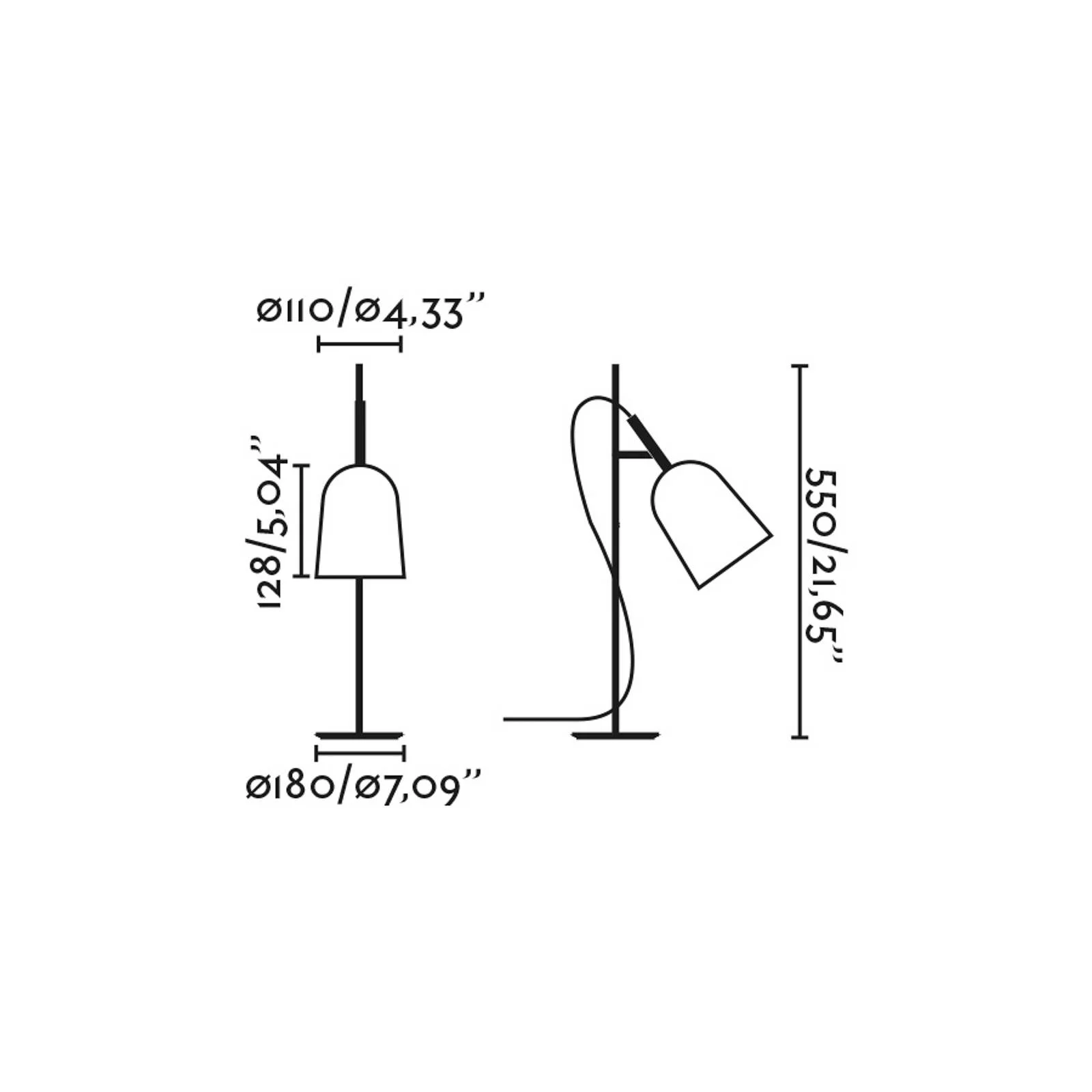 Tischlampe Studio, rosa/schwarz, Stahl, Höhe 55 cm günstig online kaufen