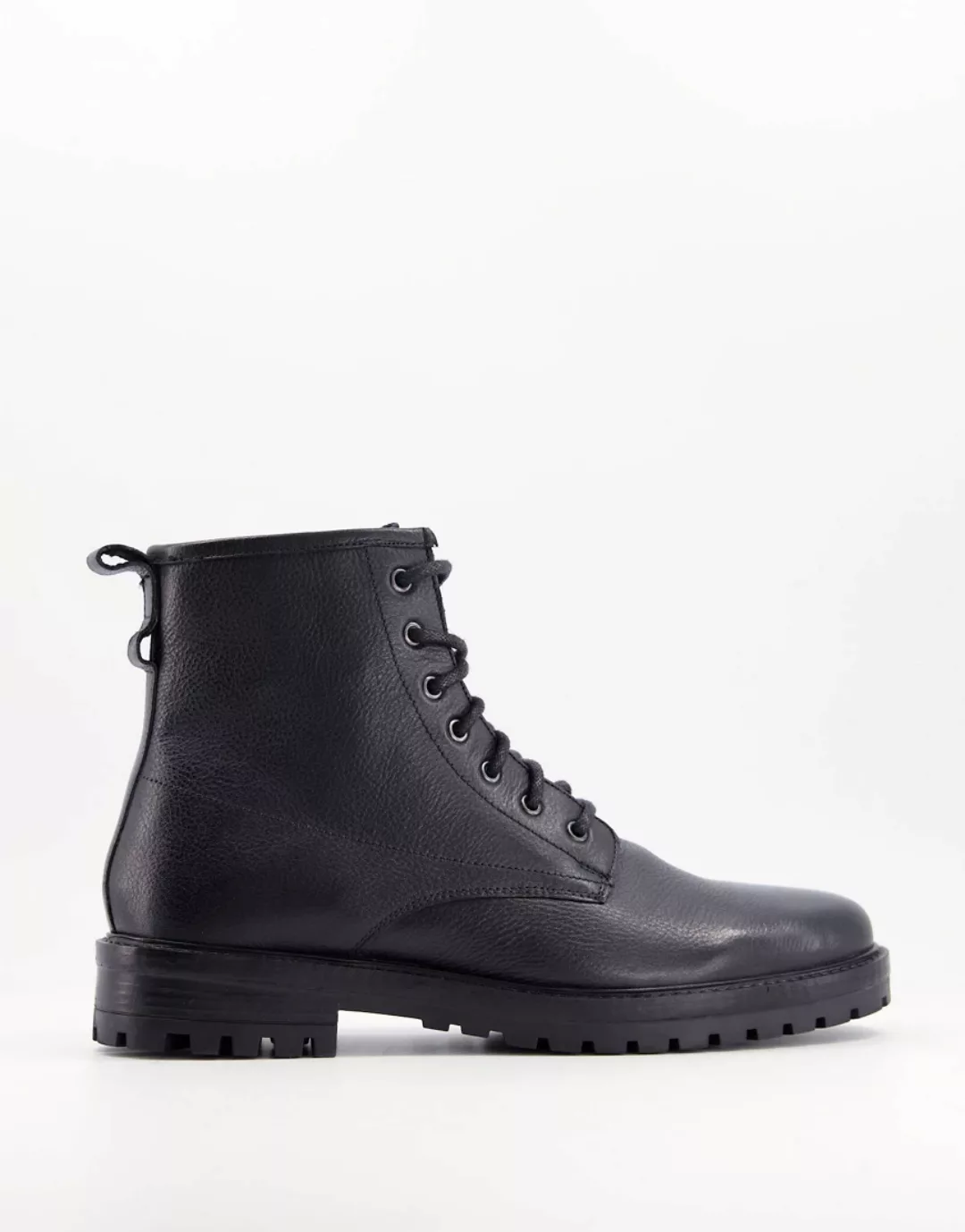 Schuh – Schnürstiefel aus schwarzem Leder-Braun günstig online kaufen