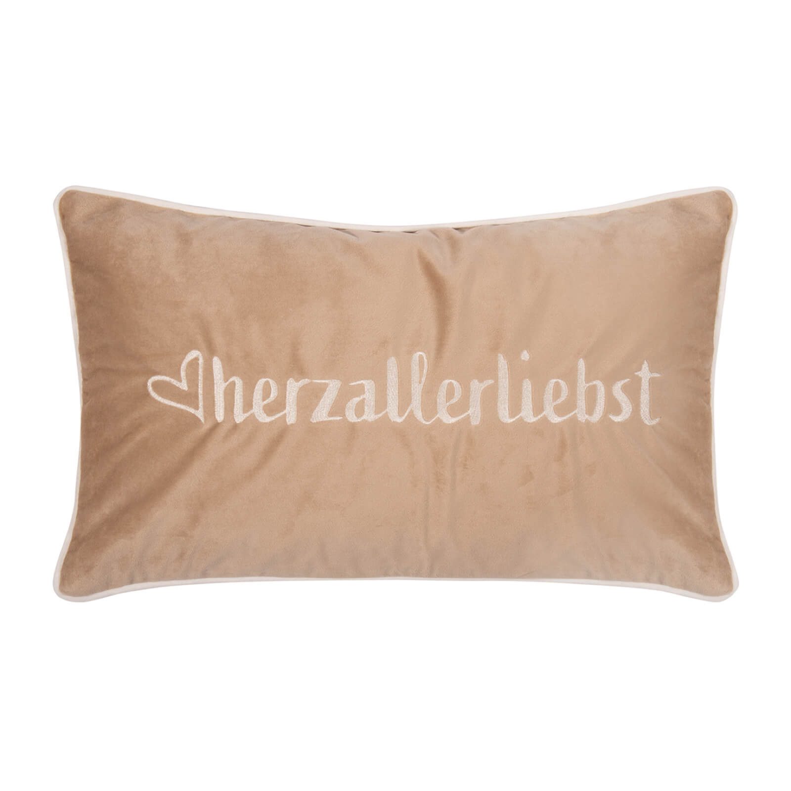 PAD Dekokissen Letters Herzallerliebst White-Beige, Schriftzug günstig online kaufen