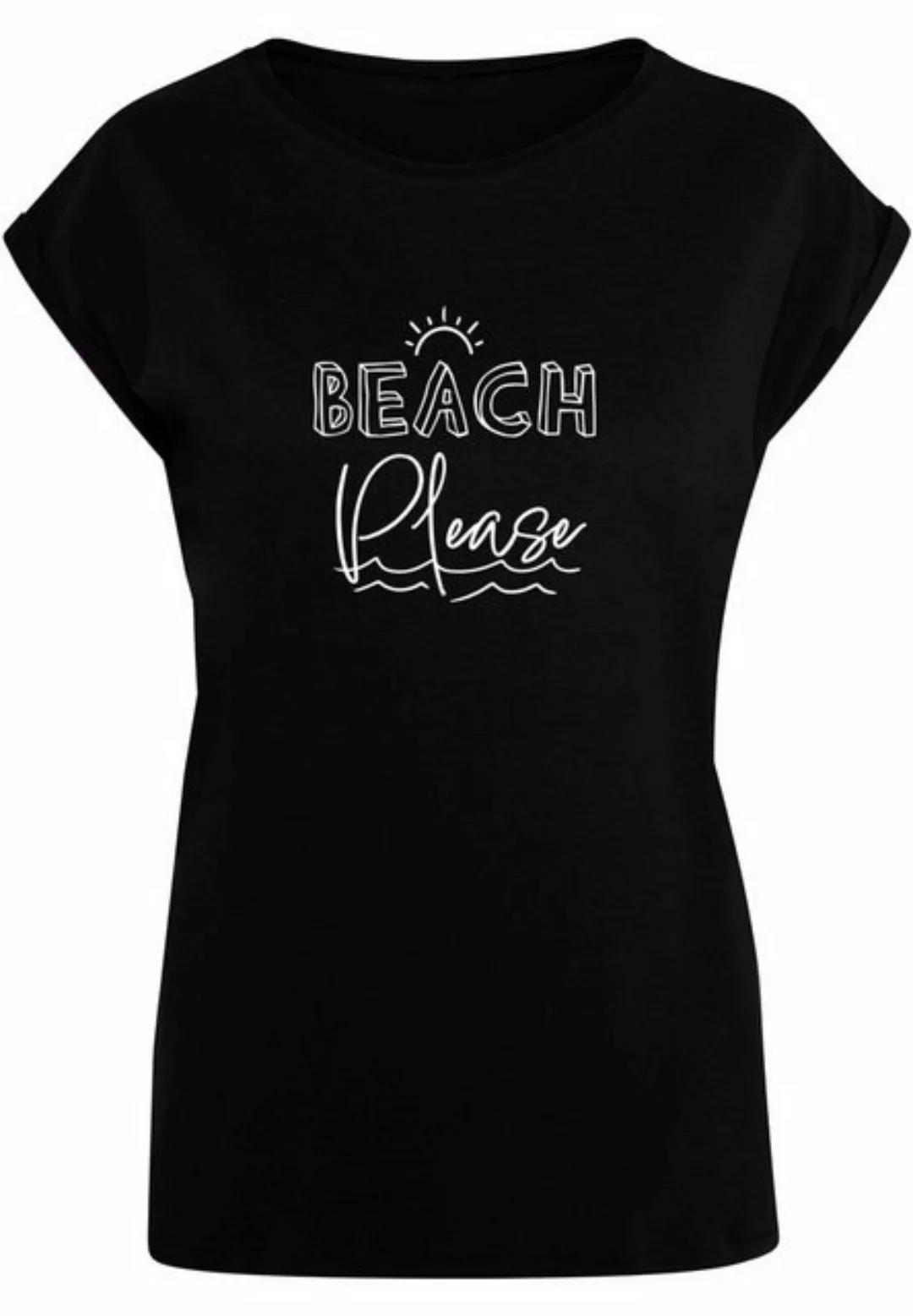 Merchcode T-Shirt Merchcode Damen Ladies Beach Please Extended Shoulder Tee günstig online kaufen