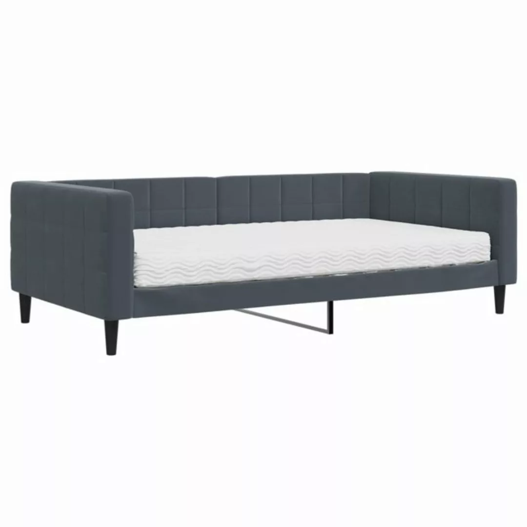 vidaXL Bett Tagesbett mit Matratze Dunkelgrau 100x200 cm Samt günstig online kaufen