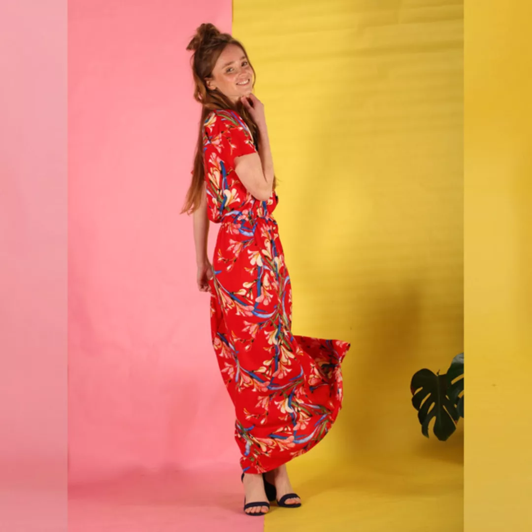 Rot Gemustertes Sommerkleid Hanita günstig online kaufen