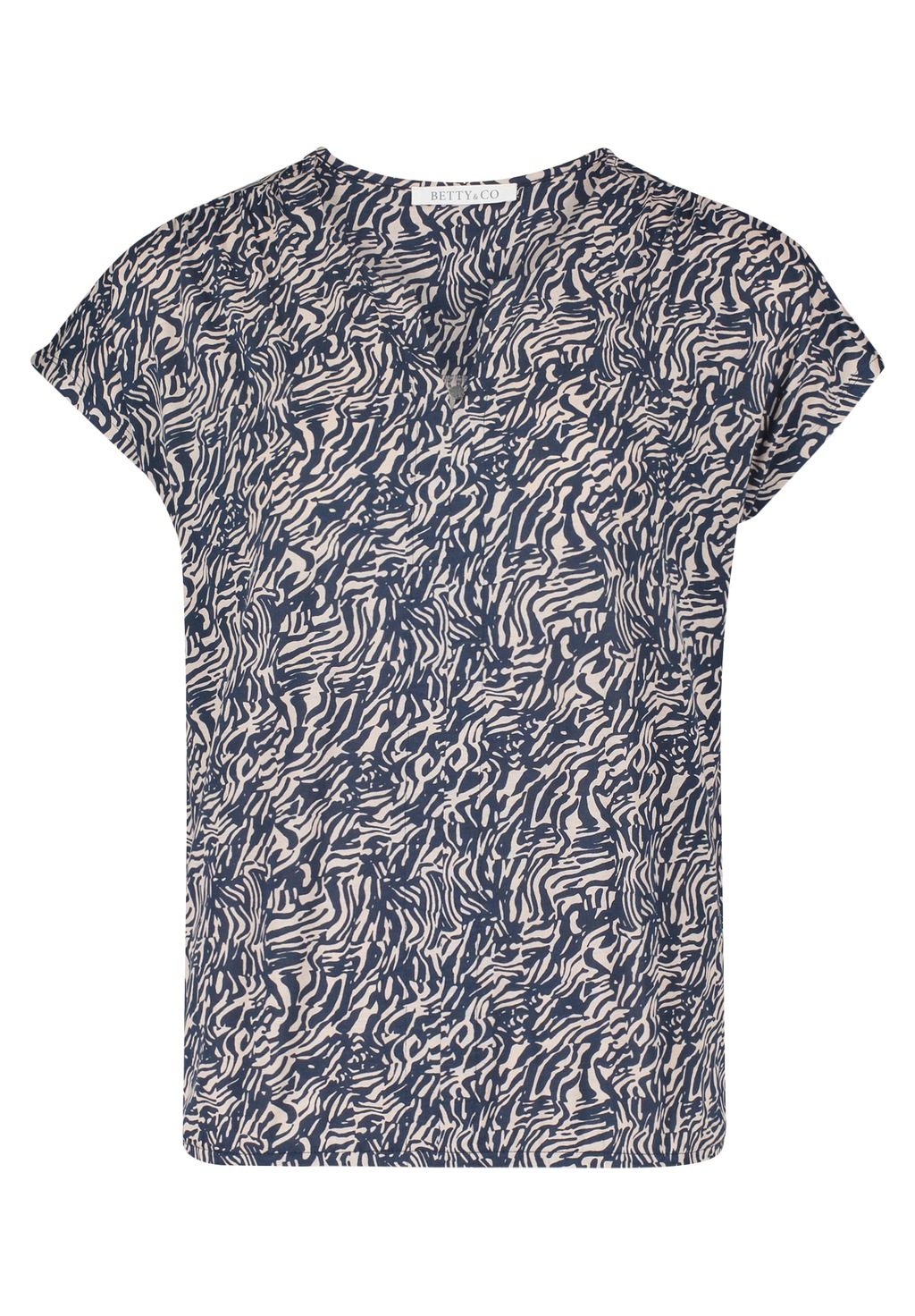 Betty&Co Kurzarmshirt "Betty & Co Blusenshirt mit Gummizug", Druck günstig online kaufen