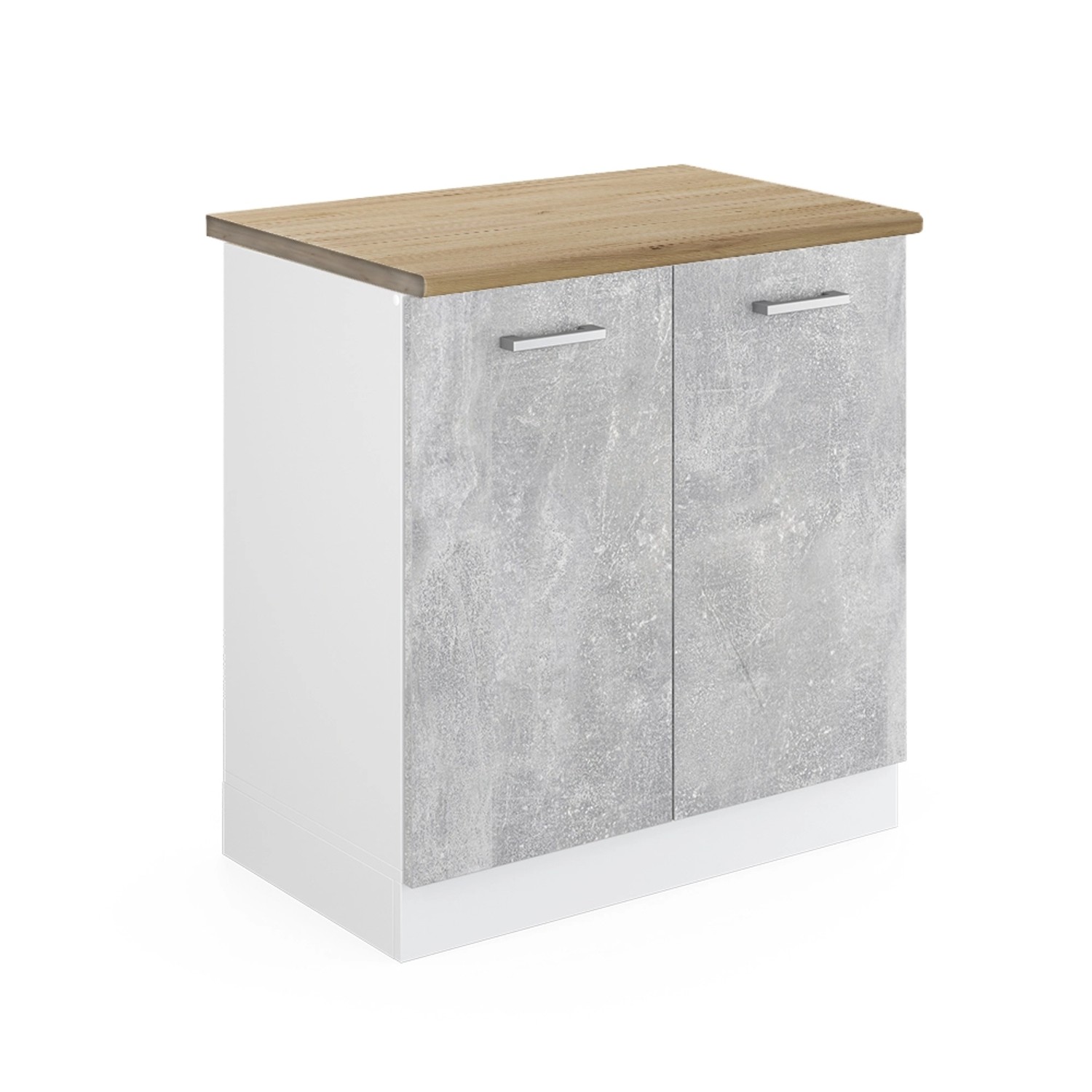 Vicco Spülenunterschrank R-Line, Beton/Weiß, 80 cm günstig online kaufen