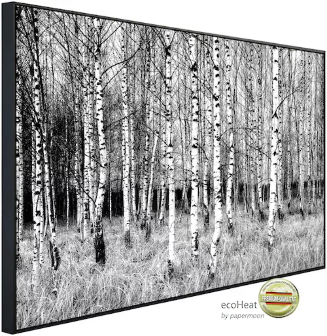 Papermoon Infrarotheizung »Birkenwald Schwarz & Weiß«, sehr angenehme Strah günstig online kaufen