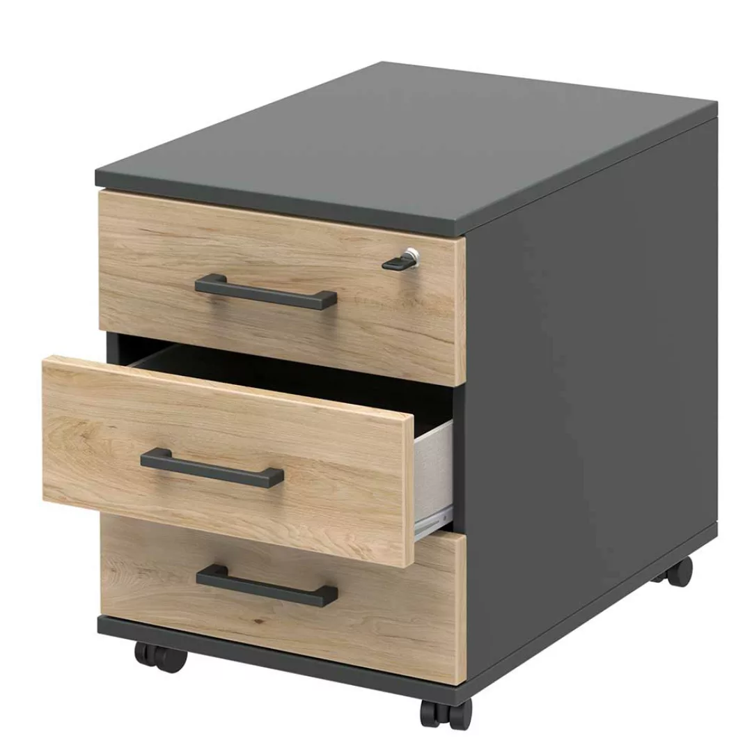 Bürorollcontainer mit drei Schubladen oben abschließbar günstig online kaufen