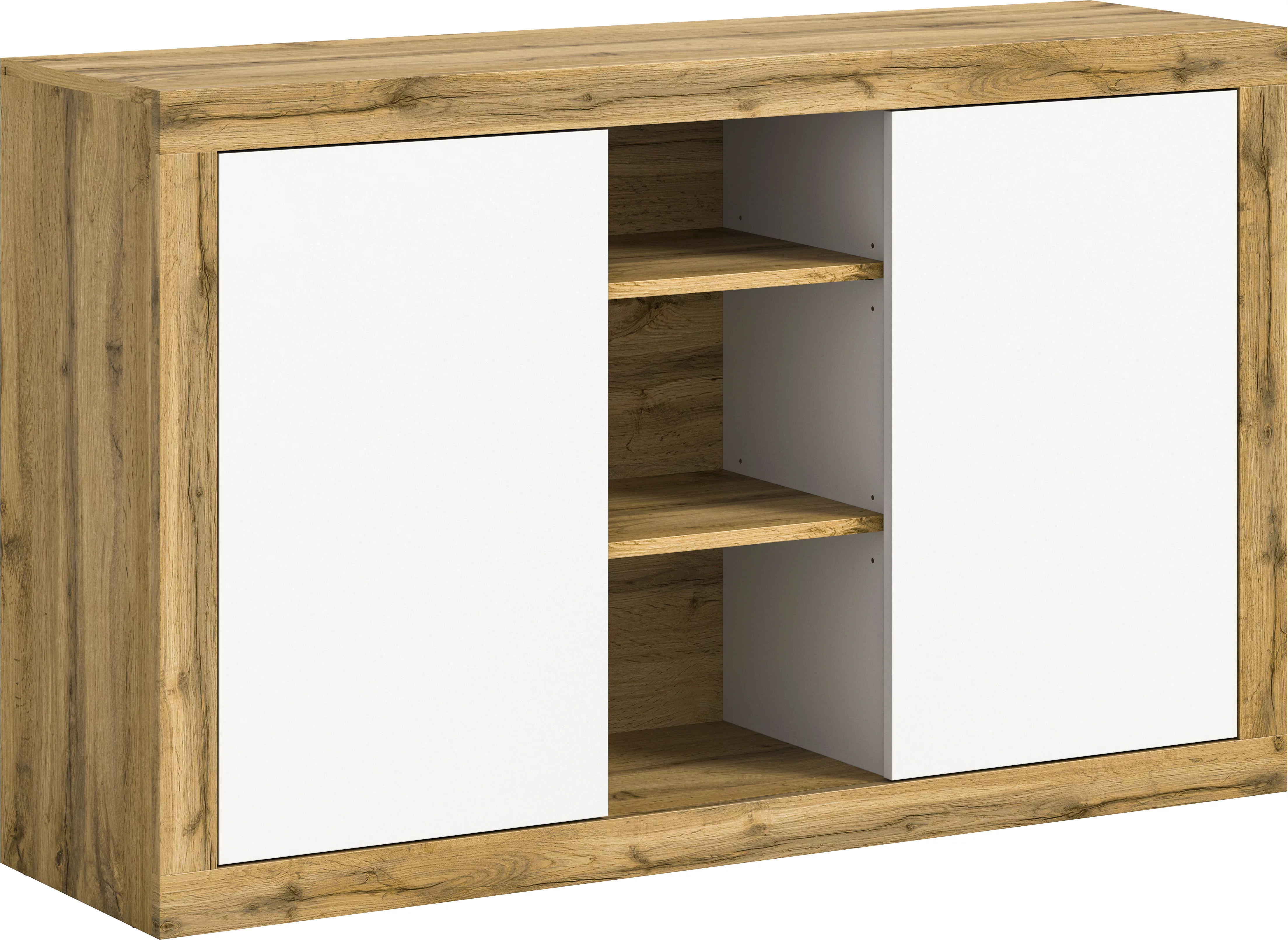 INOSIGN Sideboard "Trinity, Breite 130 cm, 2-türig, 3 offene Fächer, griffl günstig online kaufen