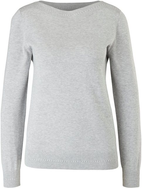 s.Oliver Strickpullover mit dekorativer Rippblende am Ausschnitt günstig online kaufen