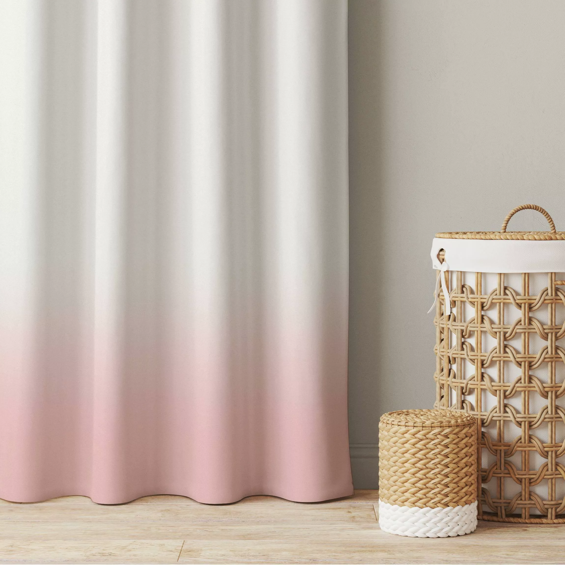 Vorhang Dip-Dye Blasses Pink günstig online kaufen