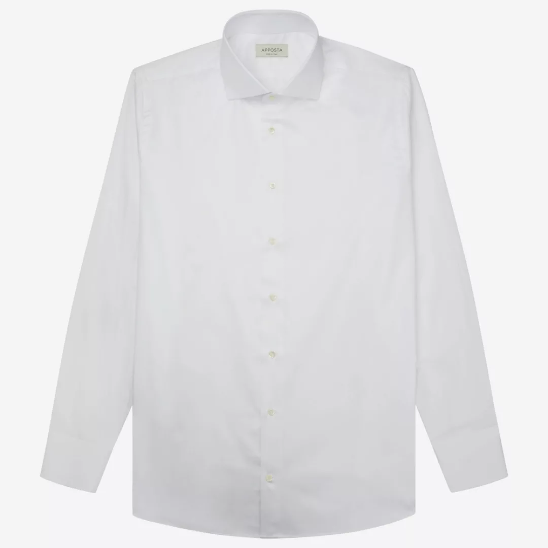 Hemd  einfarbig  weiß baumwolle stretch twill, kragenform  niedriger spreiz günstig online kaufen