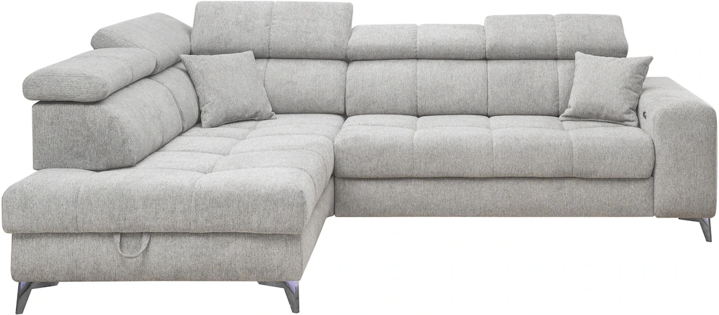 ED EXCITING DESIGN Ecksofa "Sydney L-Form", mit Bettfunktion, Bettkasten, K günstig online kaufen