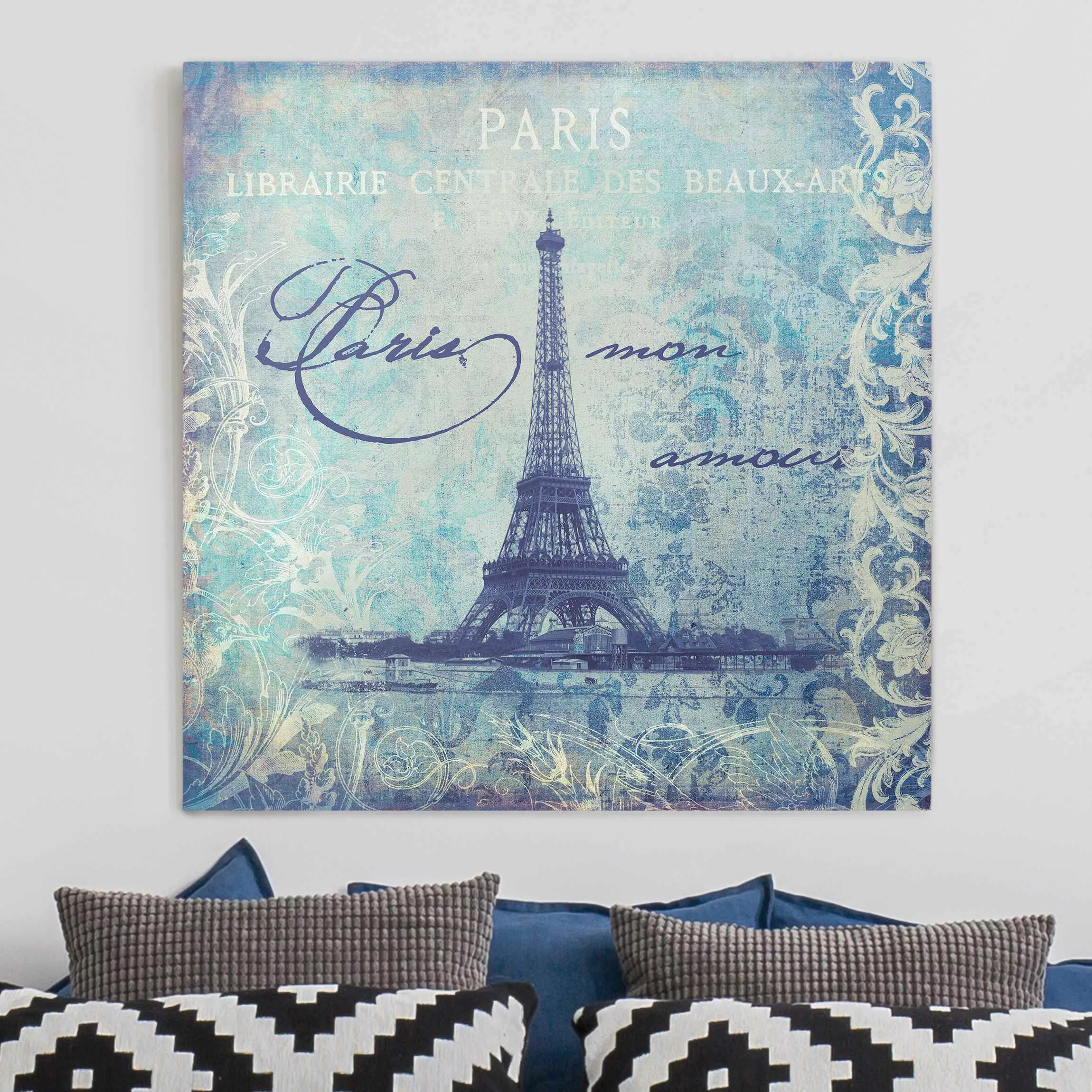 Leinwandbild Vintage Collage - Paris Mon Amour günstig online kaufen