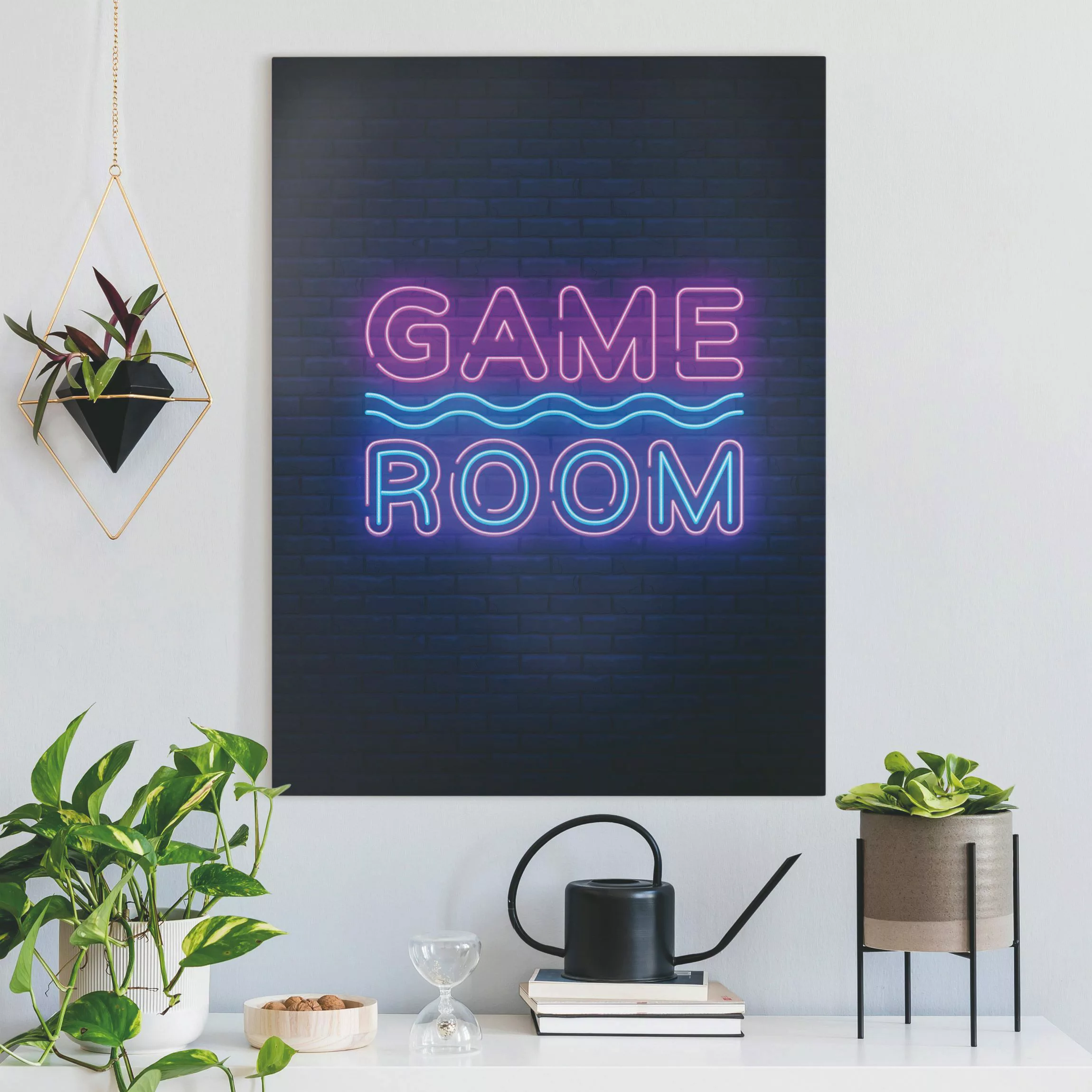 Leinwandbild Neon Schrift Game Room günstig online kaufen