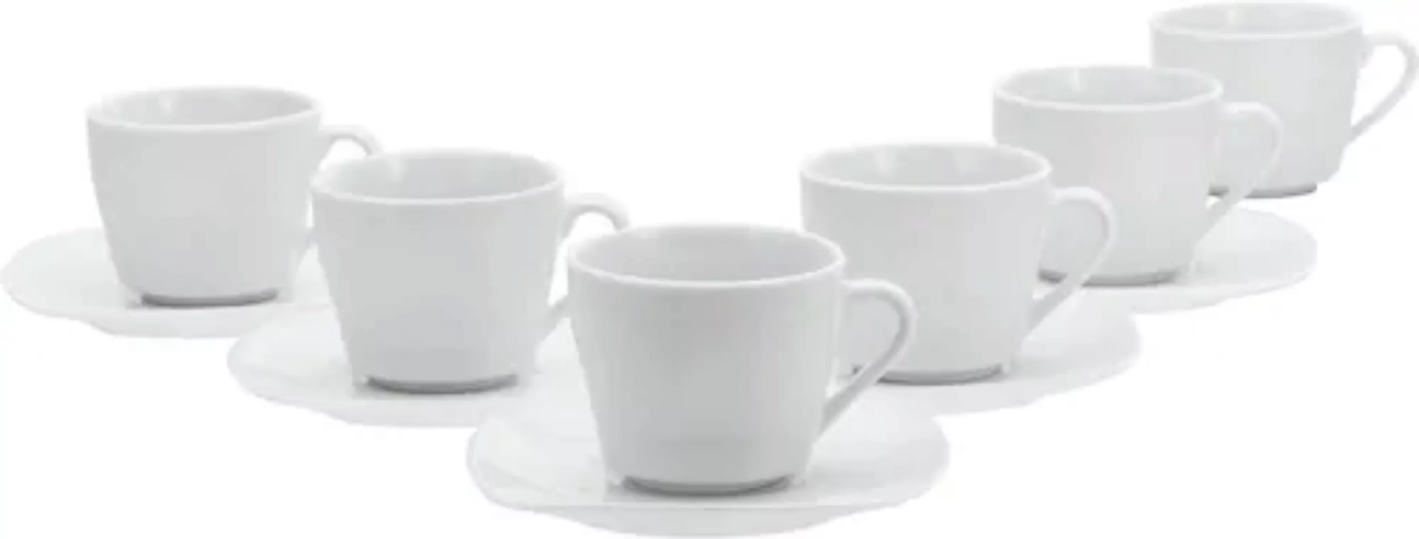 CreaTable Kaffeetassenset Square weiß Porzellan 12 tlg. günstig online kaufen
