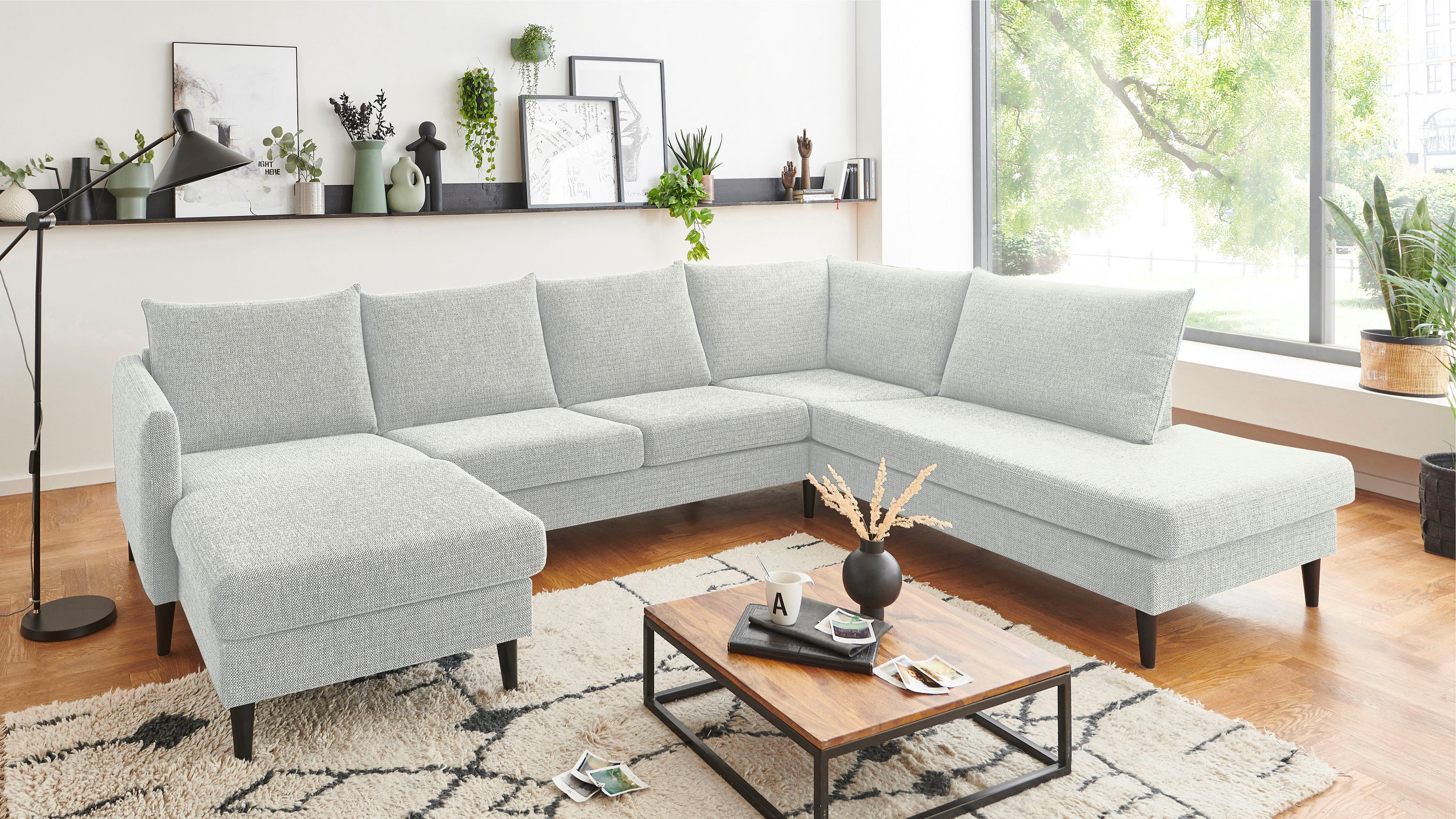 ATLANTIC home collection Wohnlandschaft "Rekvik U-Form", mit Wellenunterfed günstig online kaufen