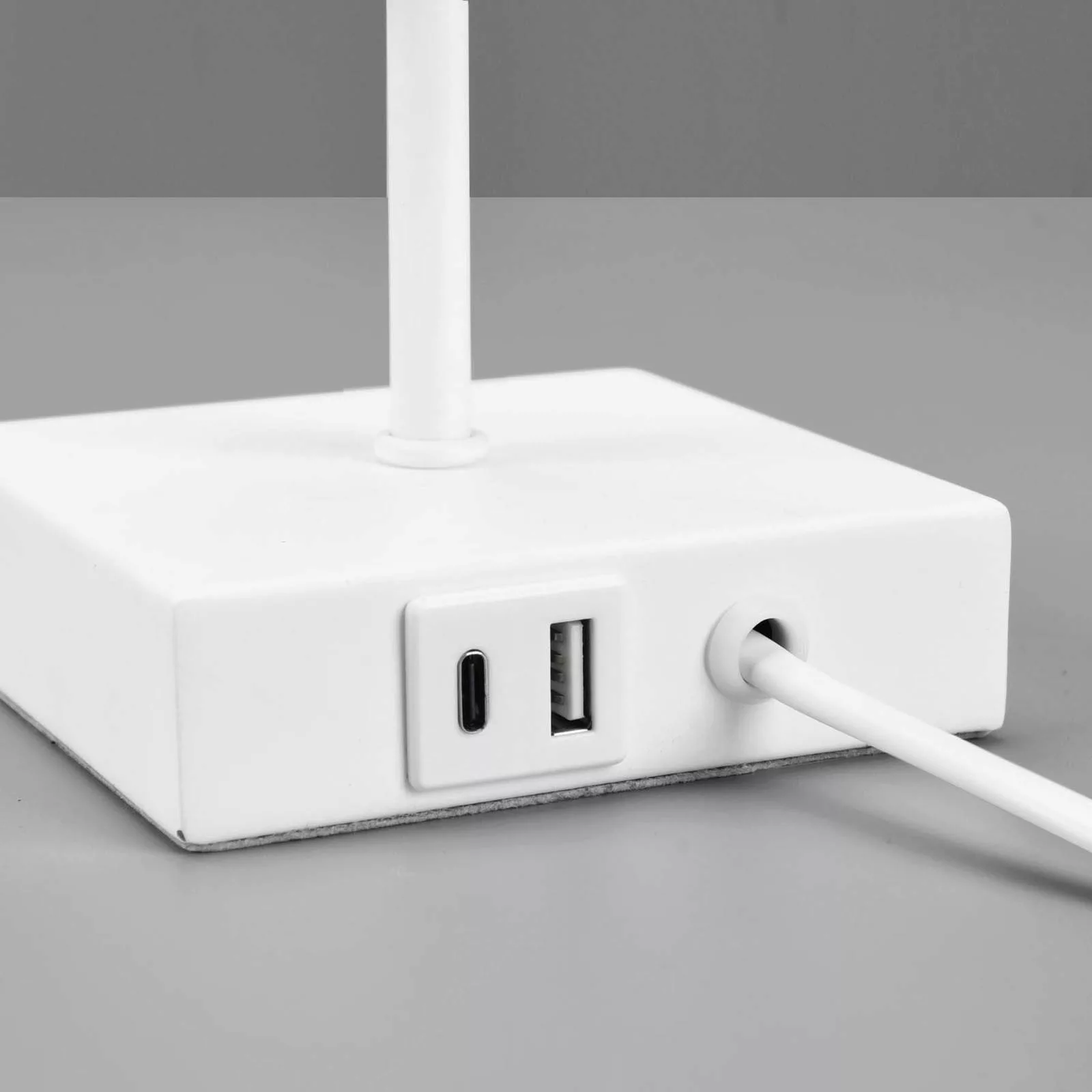Tischleuchte Ole mit USB-Anschluss, weiß/weiß günstig online kaufen