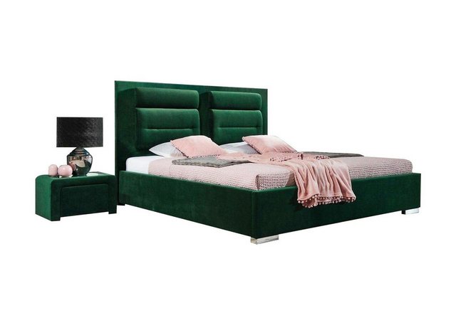 Xlmoebel Bett Luxus Boxspringbett Doppel Design Stoff Hotelgrün (Bett), Her günstig online kaufen