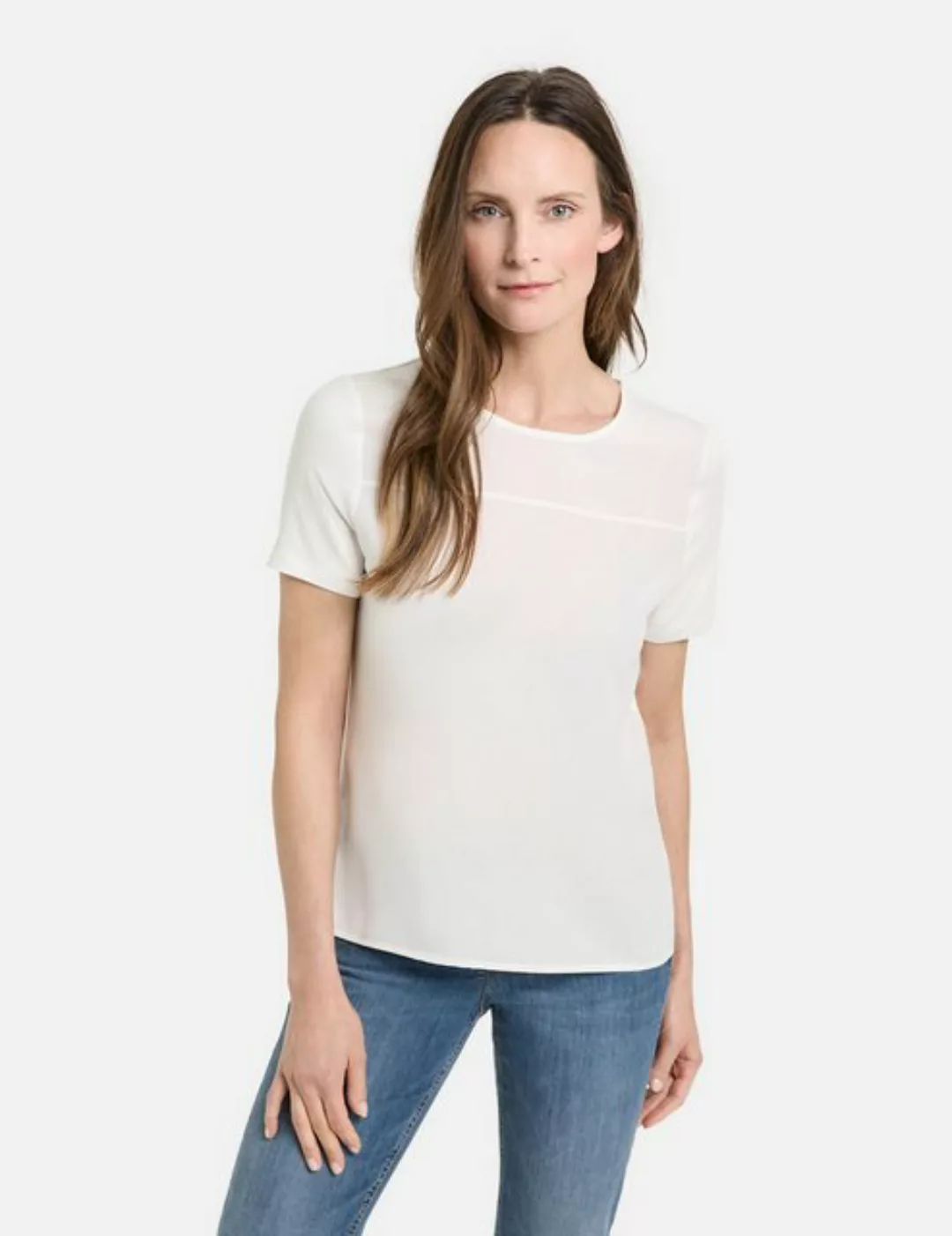 GERRY WEBER Kurzarmshirt T-Shirt mit Material-Patch günstig online kaufen