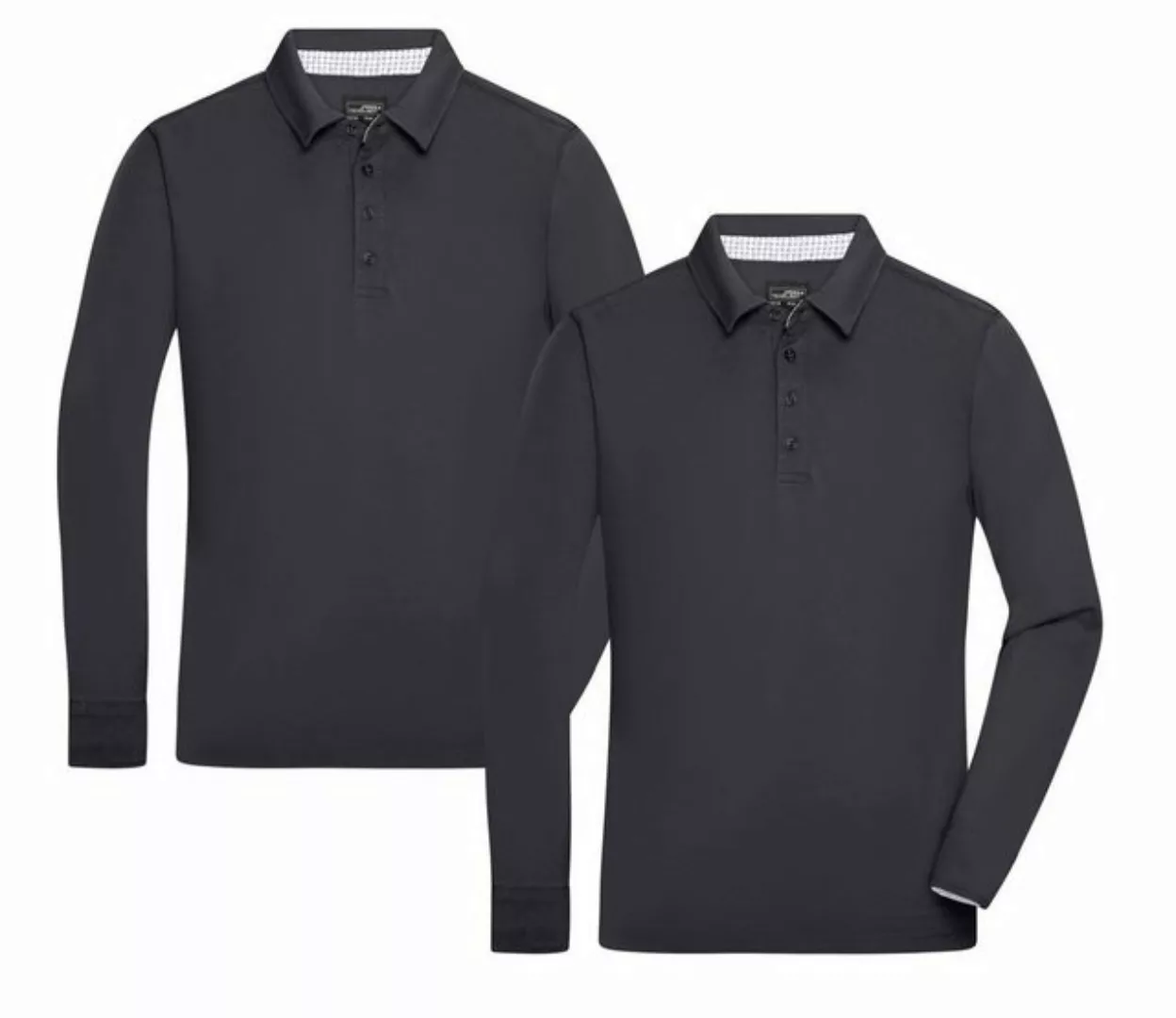 James & Nicholson Langarm-Poloshirt Sportliches Herren Langarm Polo in Wash günstig online kaufen