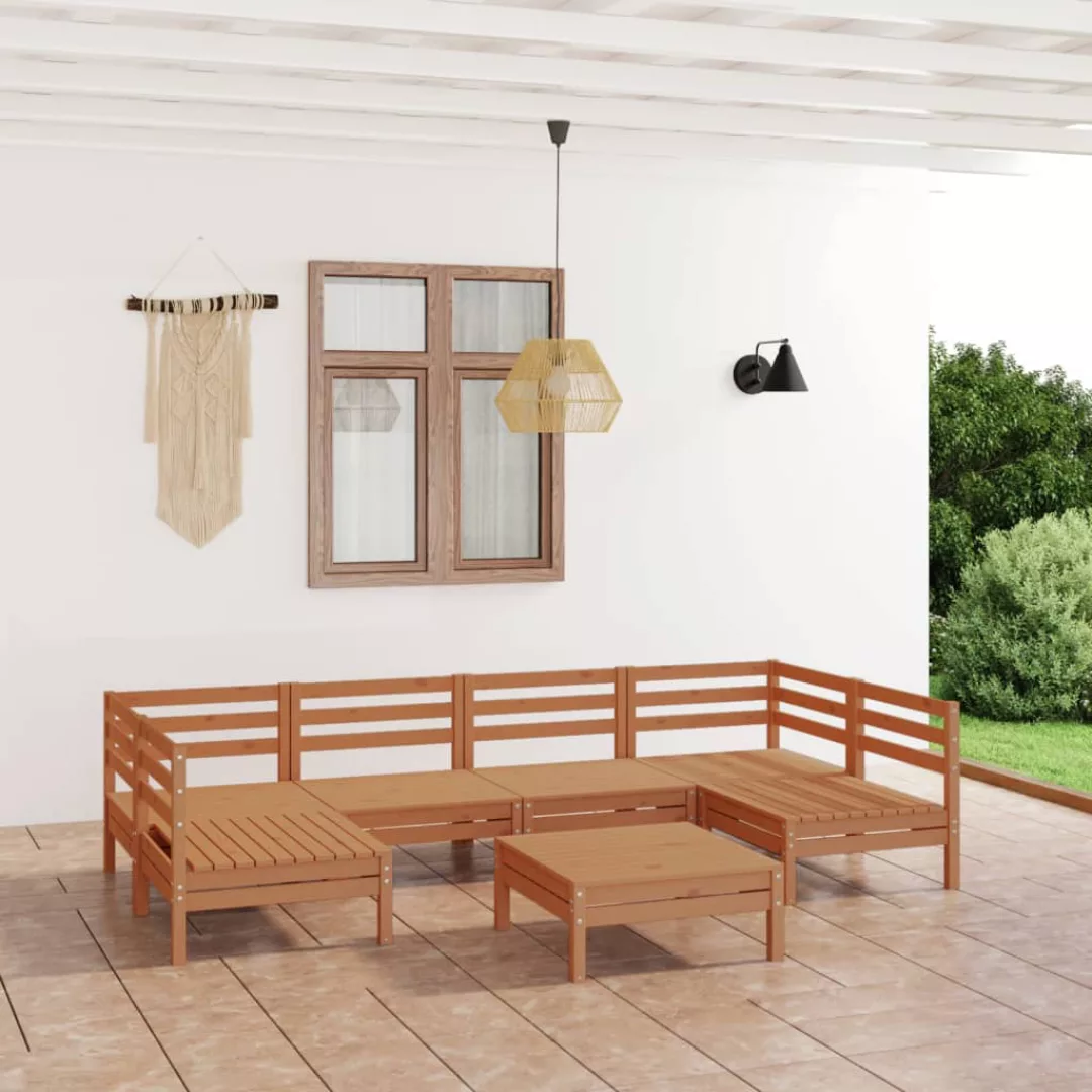 7-tlg. Garten-lounge-set Honigbraun Massivholz Kiefer günstig online kaufen