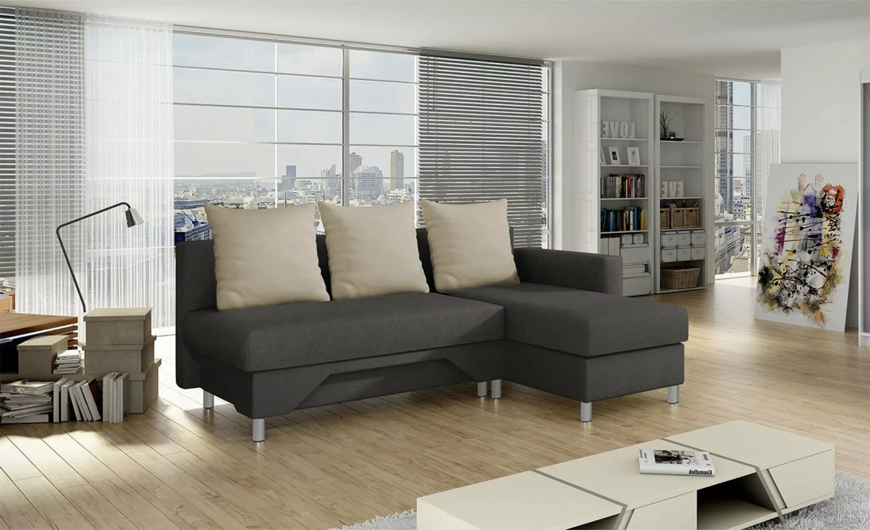MIRJAN24 Ecksofa Tom, mit 2 Bettkasten und Schlaffunktion, L-Form Couch günstig online kaufen