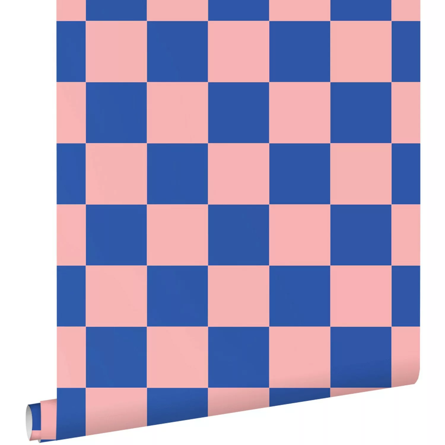 ESTAhome Tapete Karomuster 7477 Rosa und Königsblau 50 x 900 cm günstig online kaufen