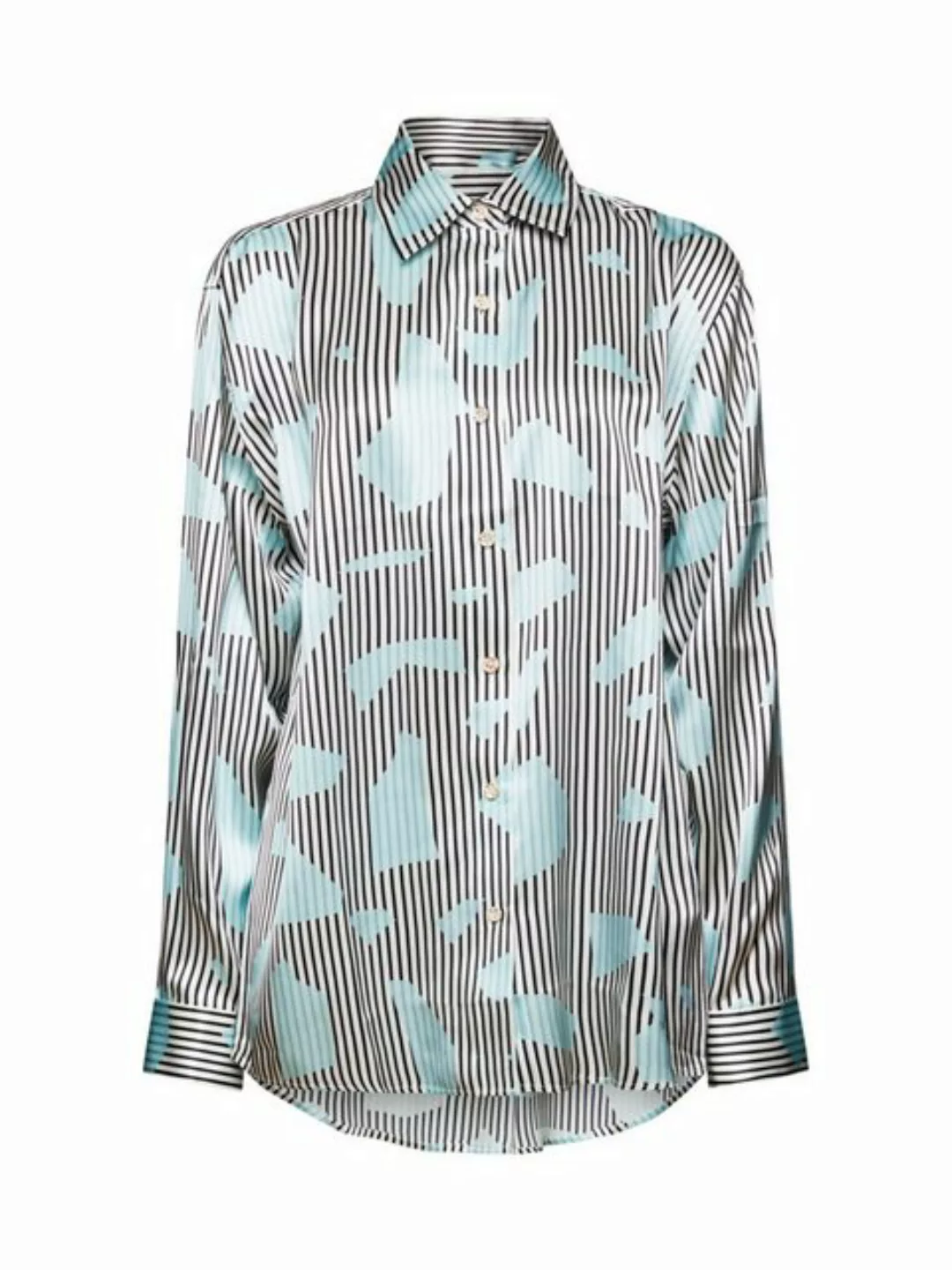 Esprit Langarmbluse Button-Up-Seidenhemd mit Print günstig online kaufen