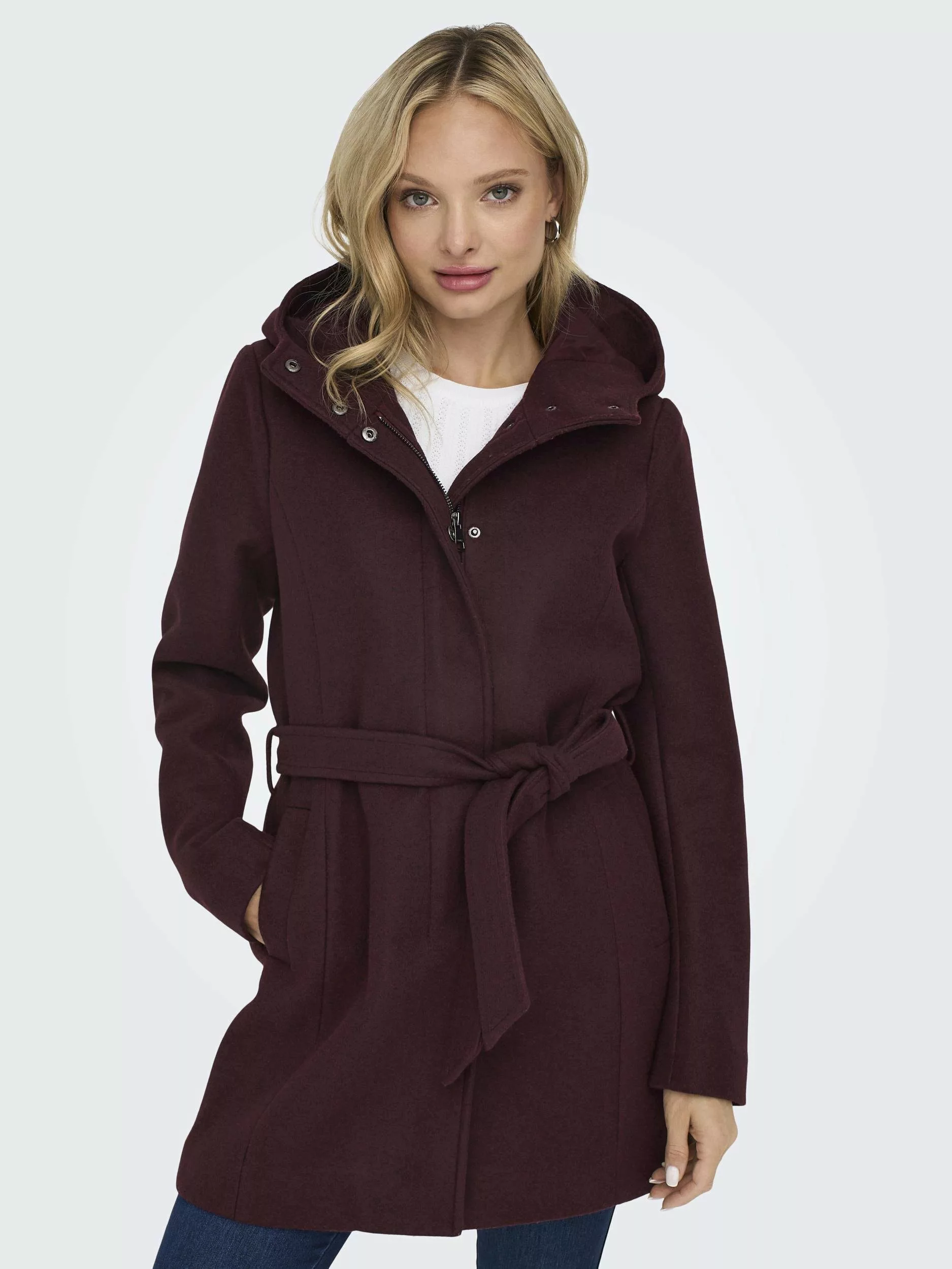 ONLY Kurzmantel "ONLEMMA HOODED BELT COAT OTW" günstig online kaufen