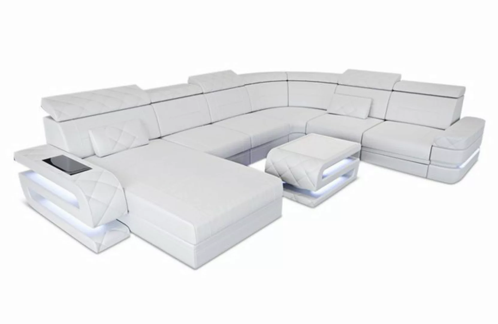 Sofa Dreams Wohnlandschaft Ledersofa Bologna XXL U Form Leder Sofa, Couch, günstig online kaufen