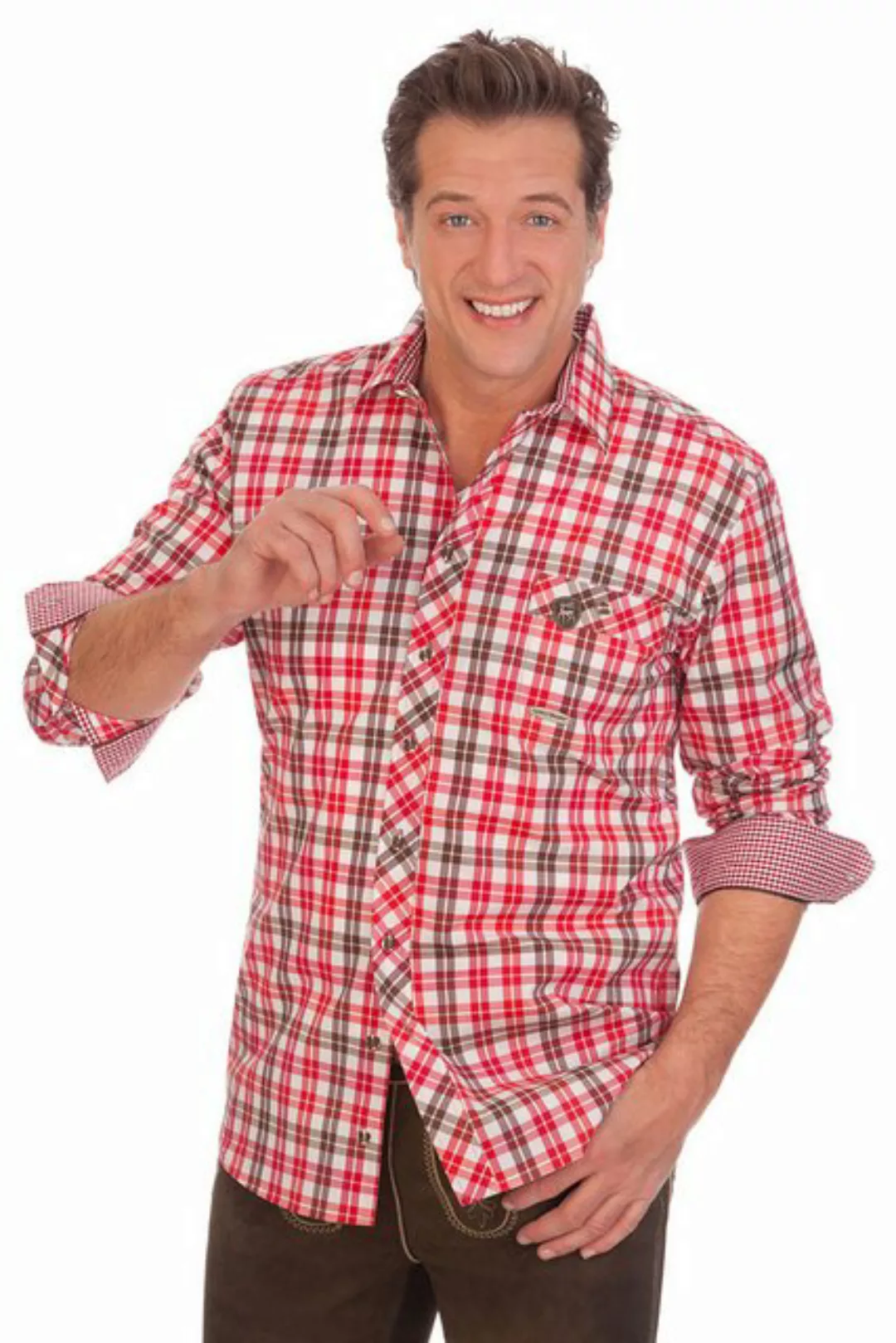 Spieth & Wensky Trachtenhemd Trachtenhemd - WACHAU - grün, rot günstig online kaufen