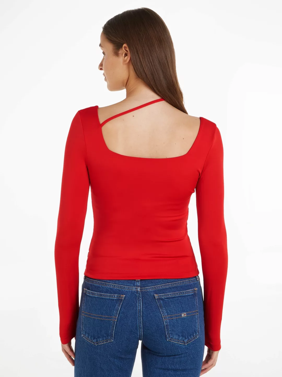 Tommy Jeans Crop-Top mit eckigen Ausschnitt und stylischer Zusatzschnur günstig online kaufen