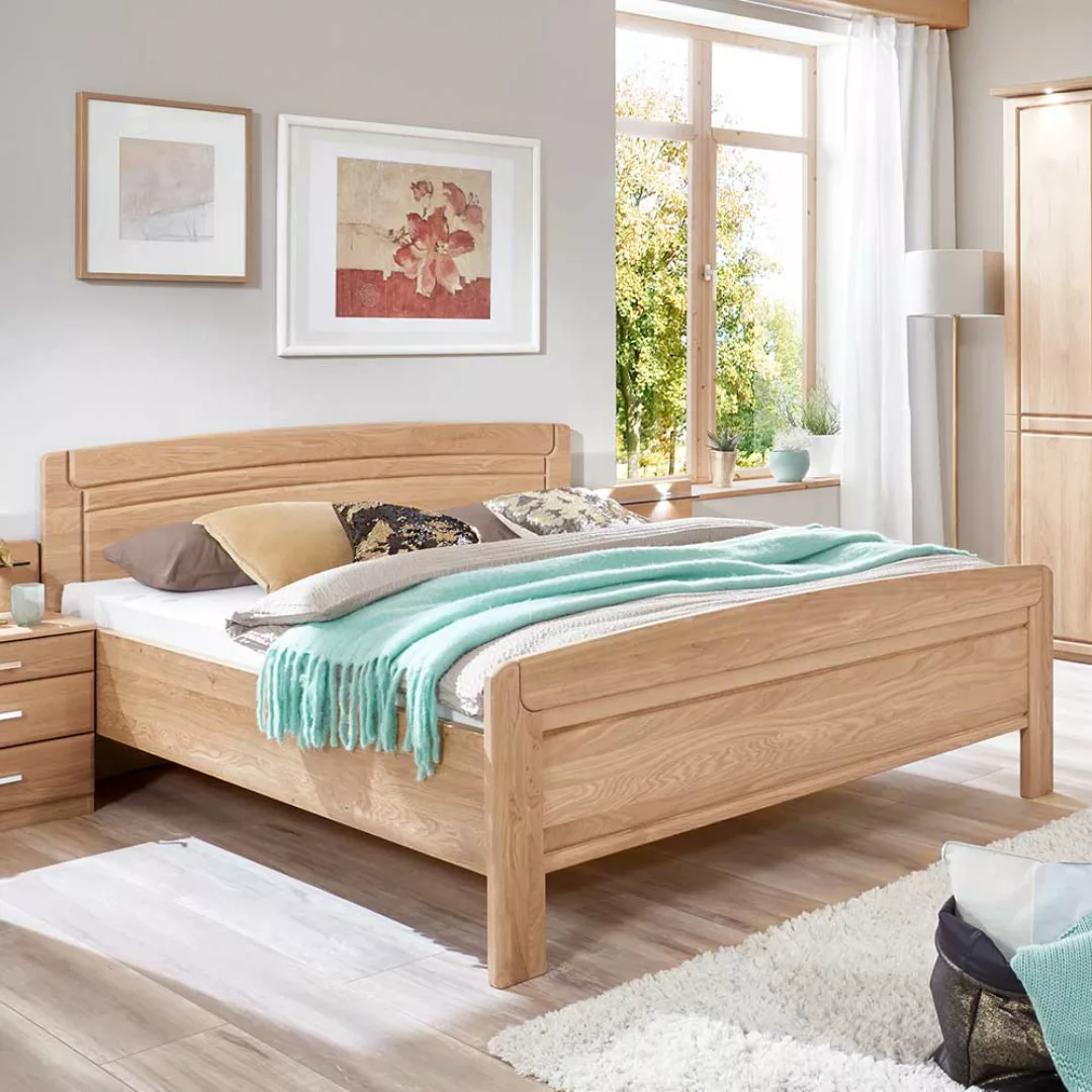Doppelbett aus Eiche teilmassiv 180x190 cm günstig online kaufen