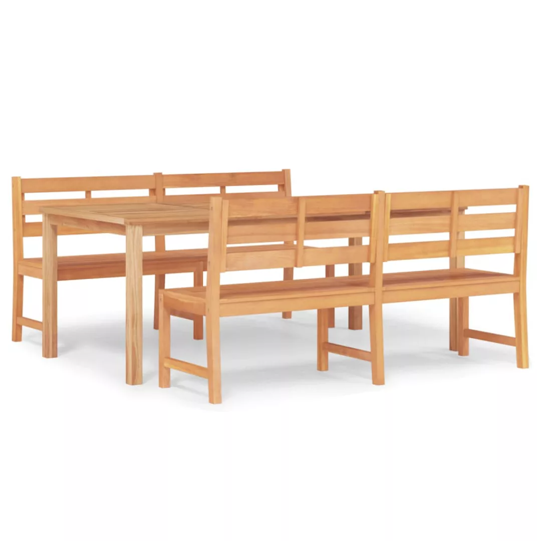 Vidaxl 3-tlg. Garten-essgruppe Massivholz Teak günstig online kaufen