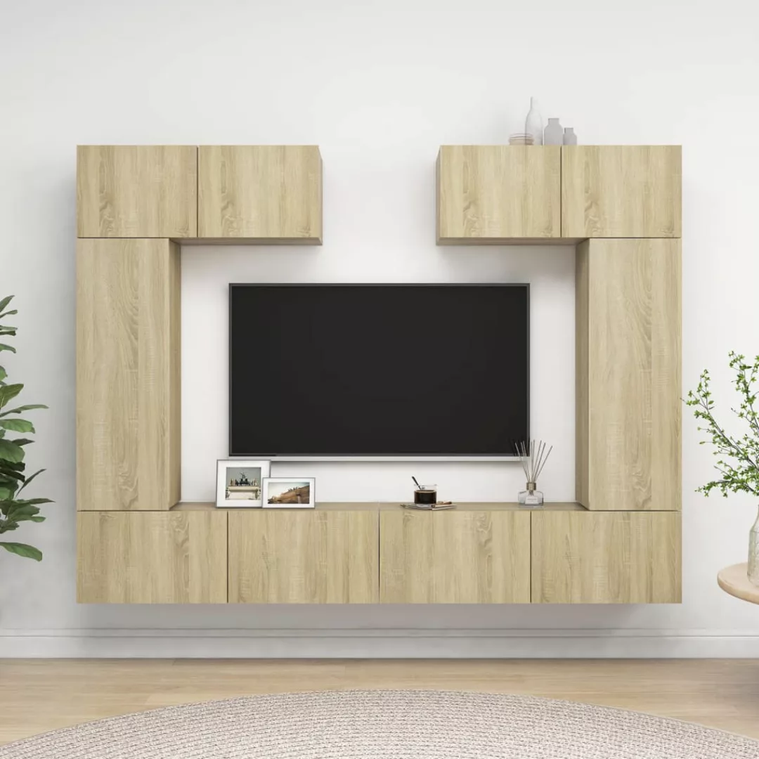 vidaXL TV-Schrank 6-tlg TV-Schrank-Set Sonoma-Eiche Spanplatte günstig online kaufen