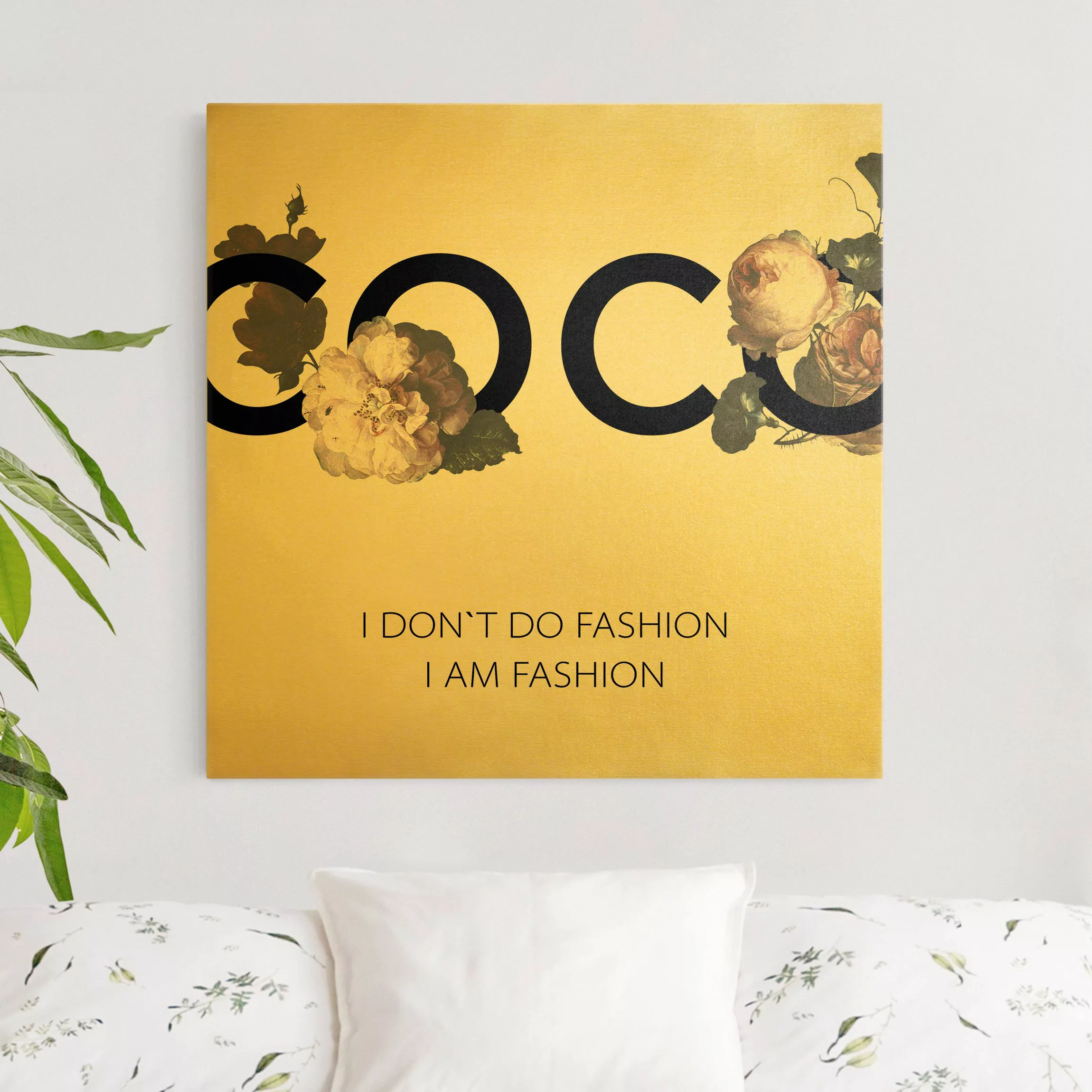 Leinwandbild COCO - I don´t do fashion Rosen günstig online kaufen