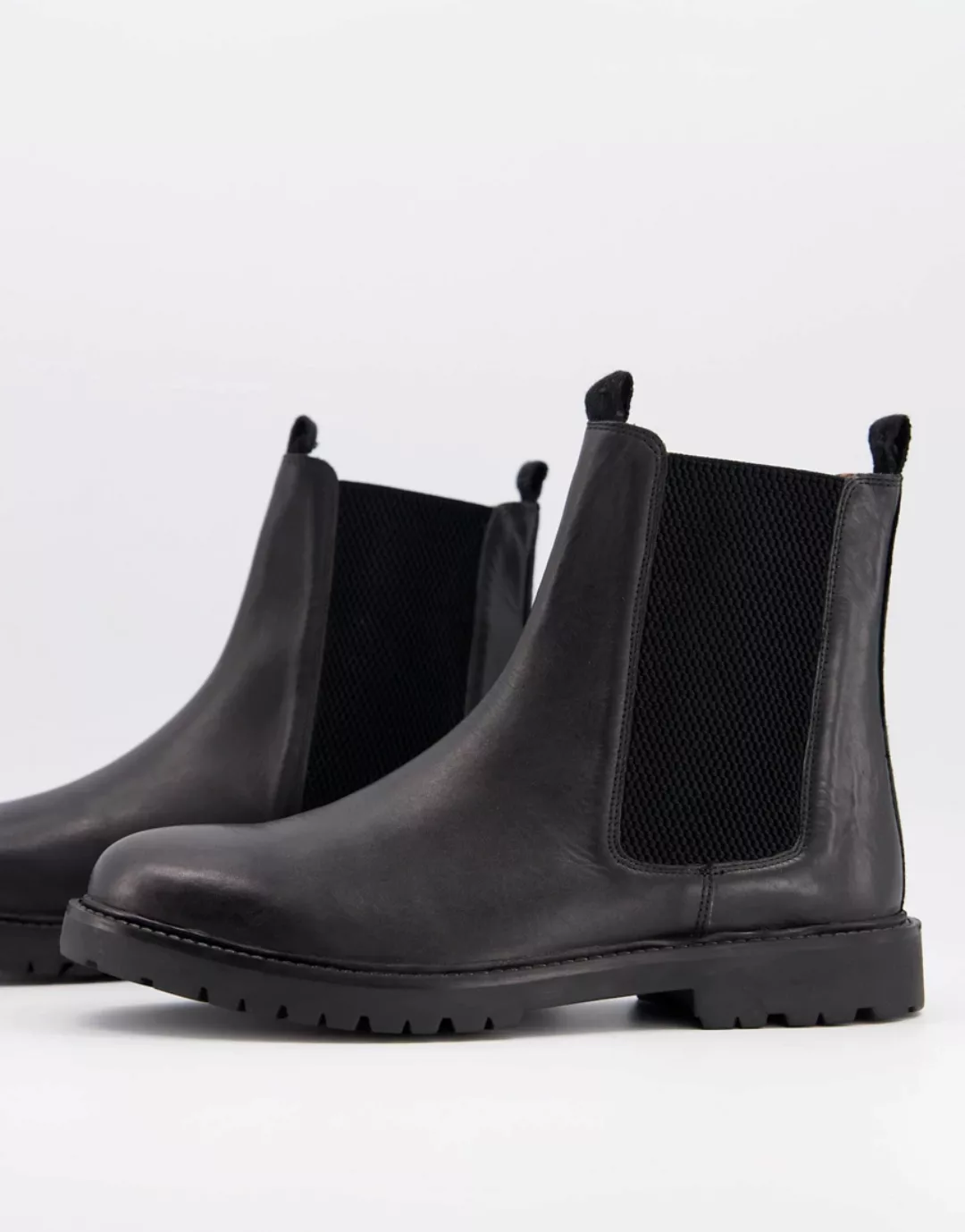 H by Hudson – Chelsea-Stiefel aus Leder in Schwarz günstig online kaufen