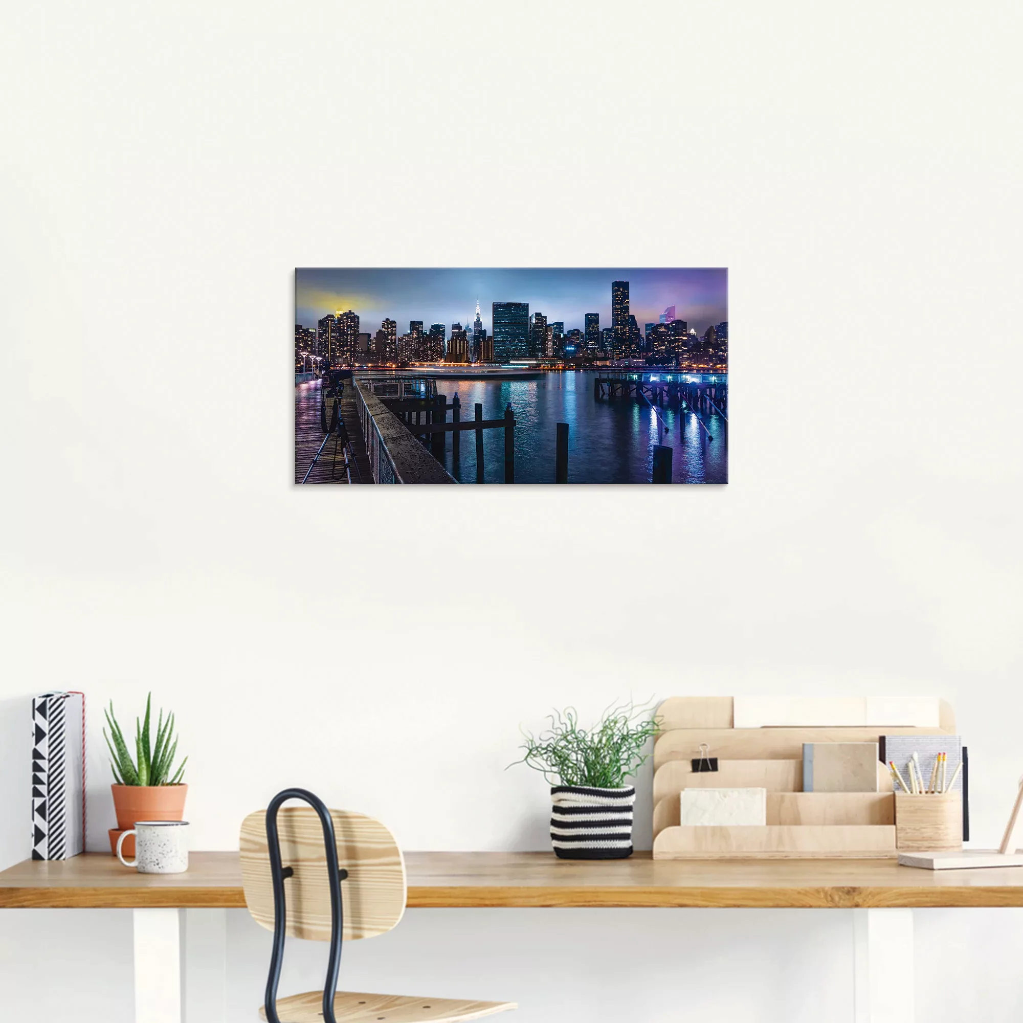 Artland Glasbild »New York Manhattan im Abendlicht«, Amerika, (1 St.), in v günstig online kaufen