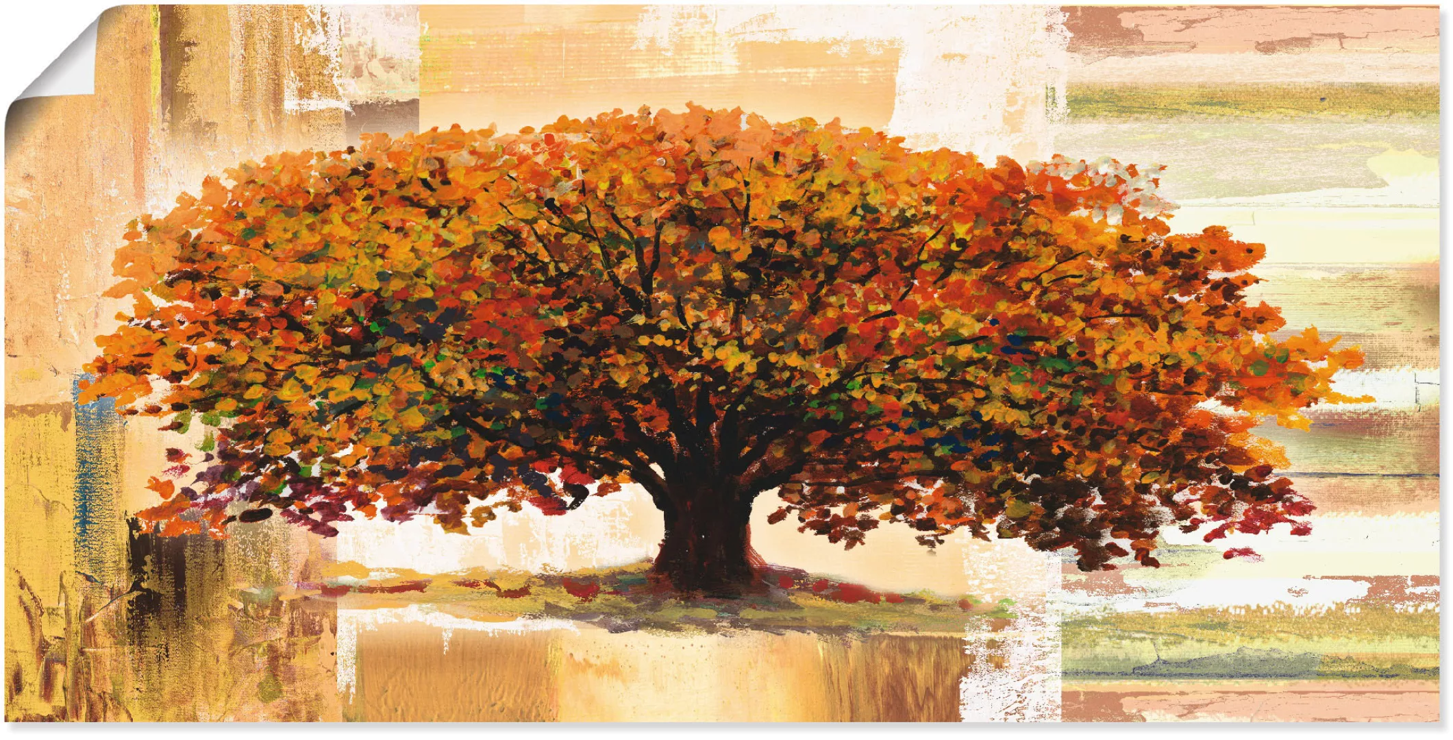 Artland Wandbild "Herbstbaum auf abstraktem Hintergrund", Bäume, (1 St.) günstig online kaufen