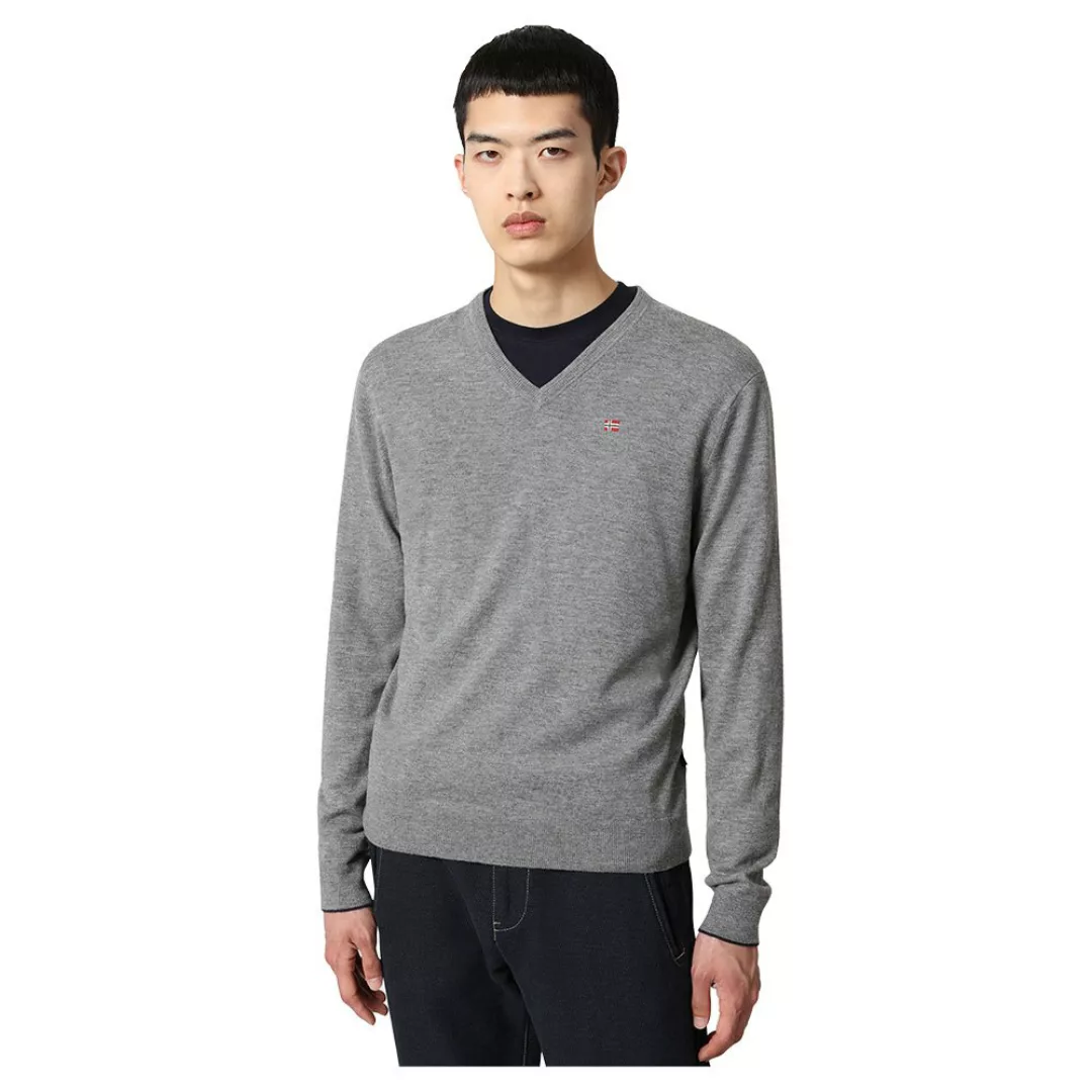 Napapijri Damavand V 3 Pullover S Medium Grey Melange günstig online kaufen
