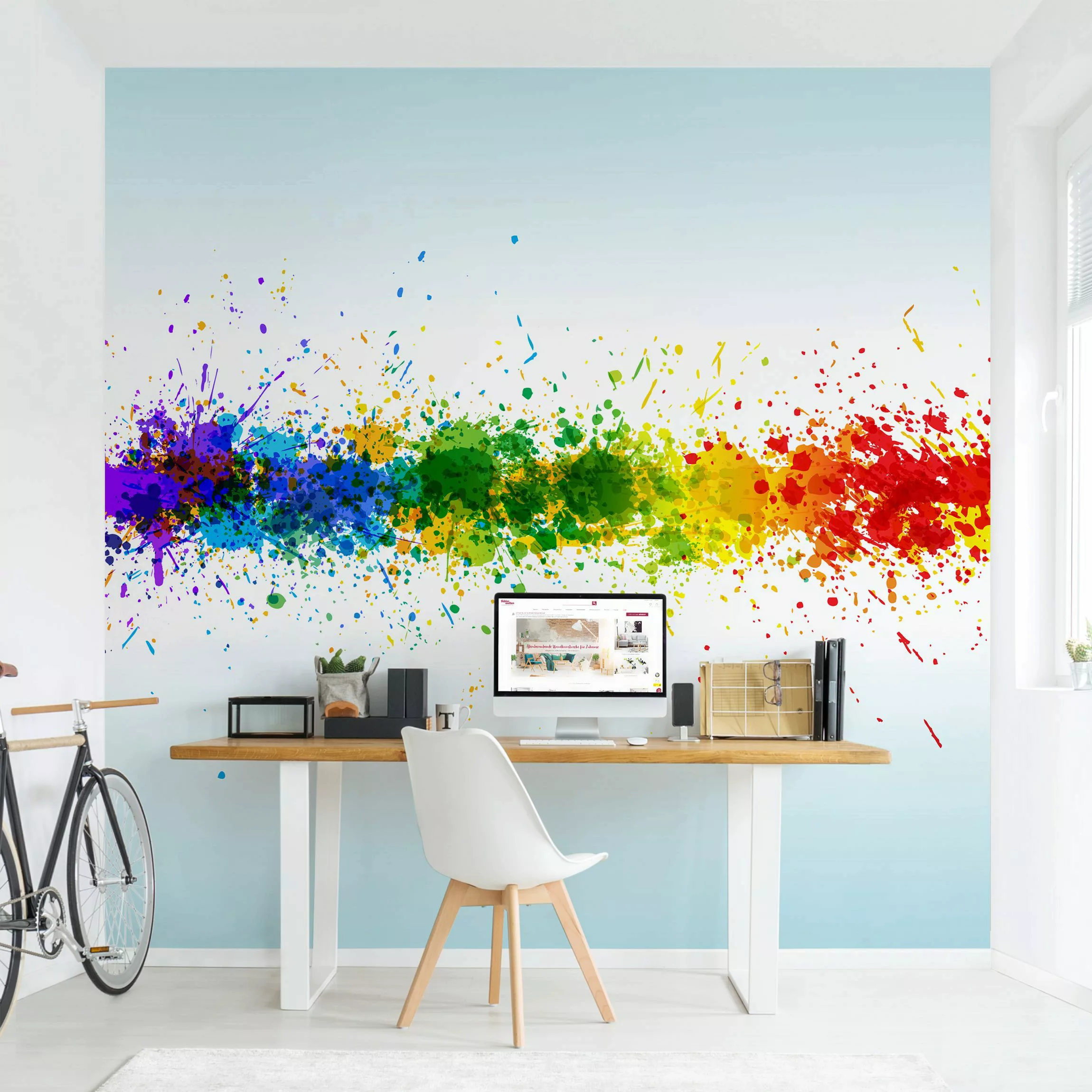 Mustertapete Rainbow Splatter günstig online kaufen