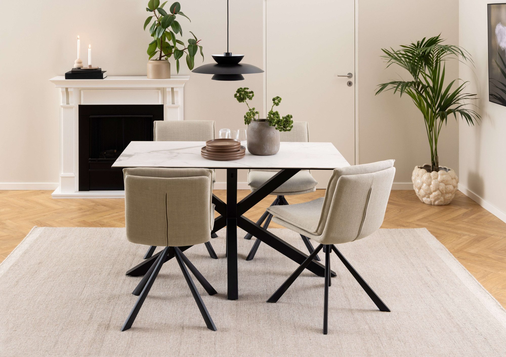 ACTONA GROUP Esstisch "Heaven", Tisch, Tischplatte aus Keramik, Kreuzgestel günstig online kaufen