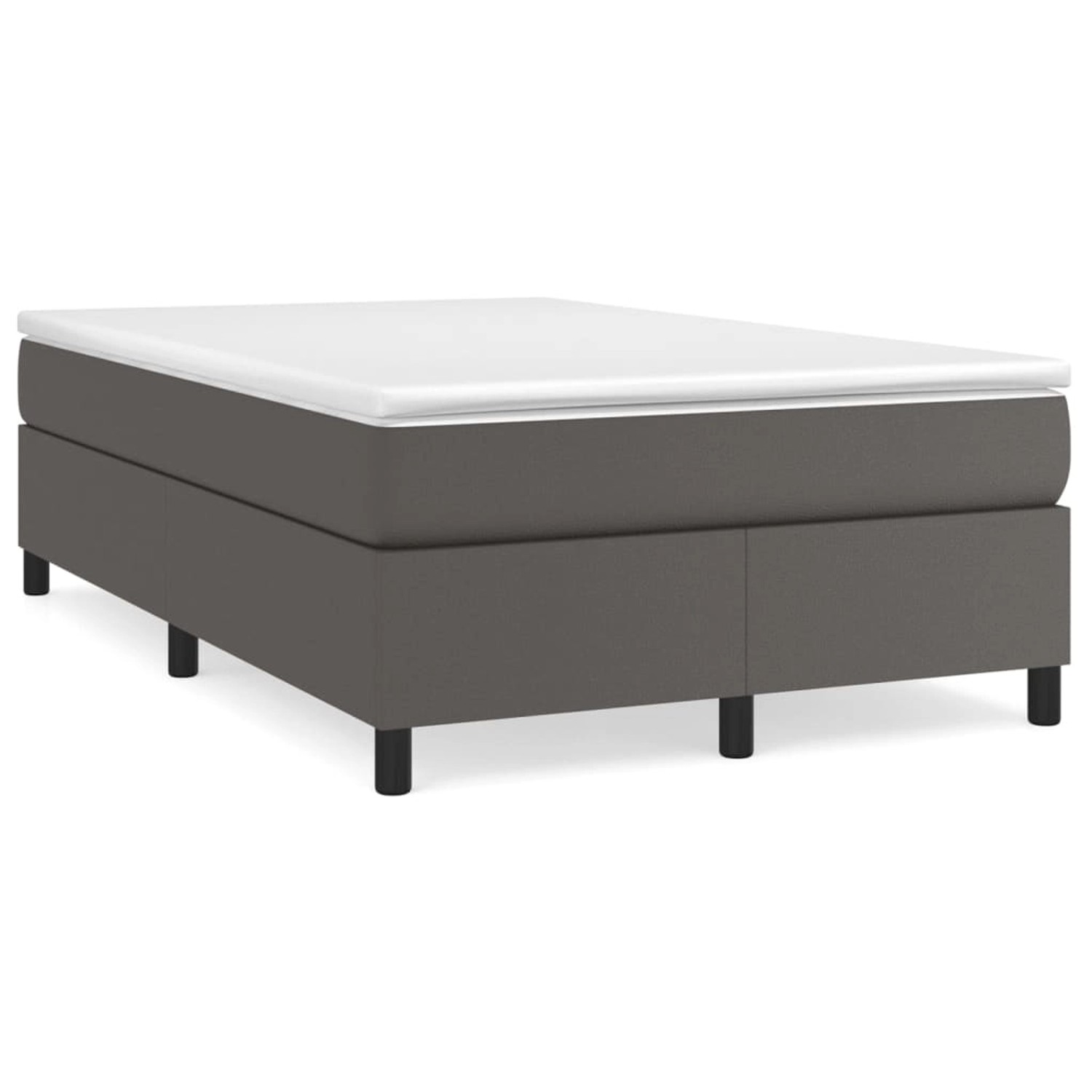 Vidaxl Boxspringbett Grau 120x200 Cm Kunstleder günstig online kaufen