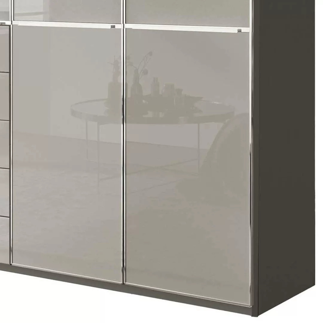 Drehtürenkleiderschrank Schrank in modernem Design Front glasbeschichtet günstig online kaufen