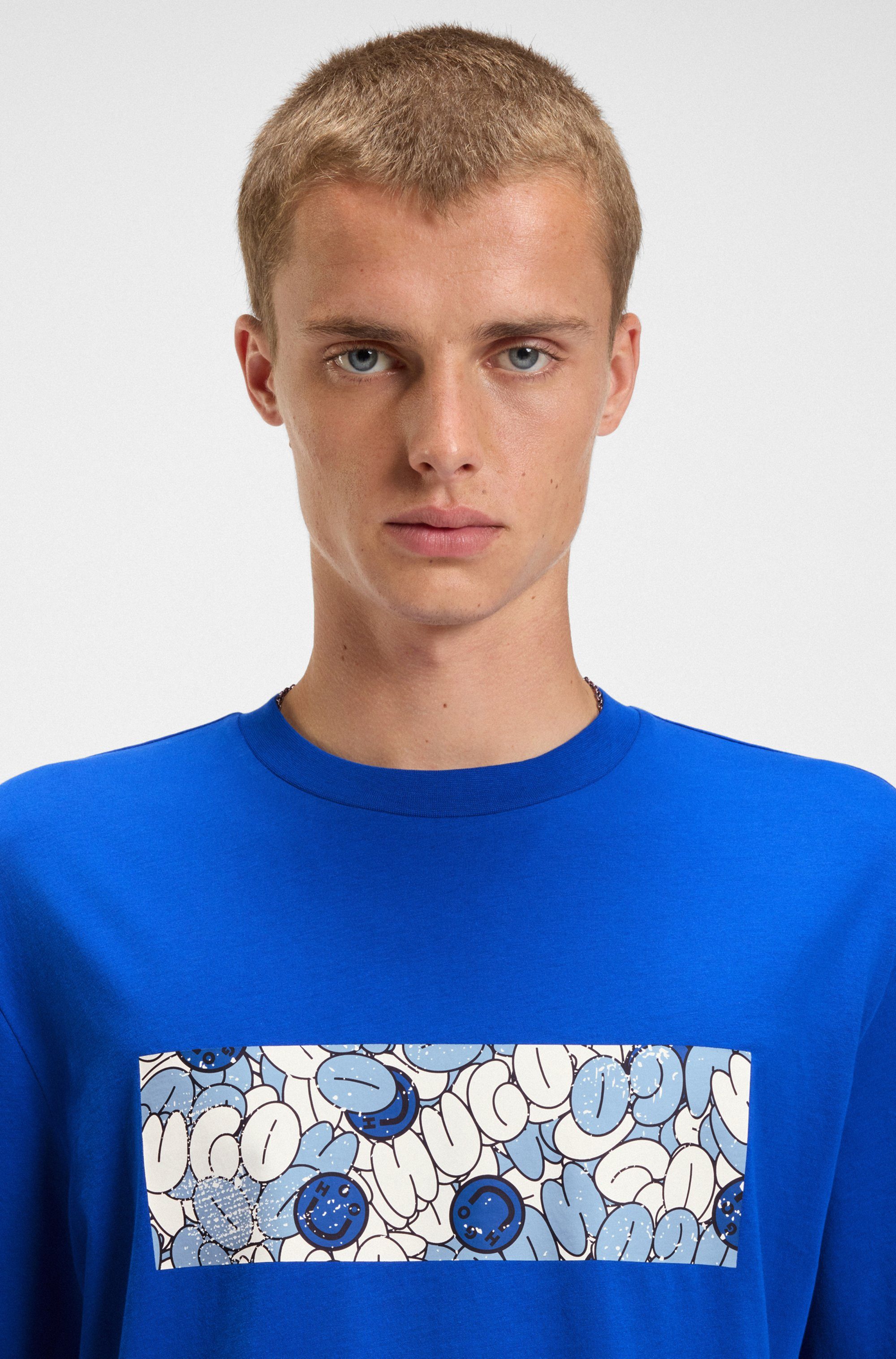 HUGO Blue T-Shirt Nurix mit coolem günstig online kaufen