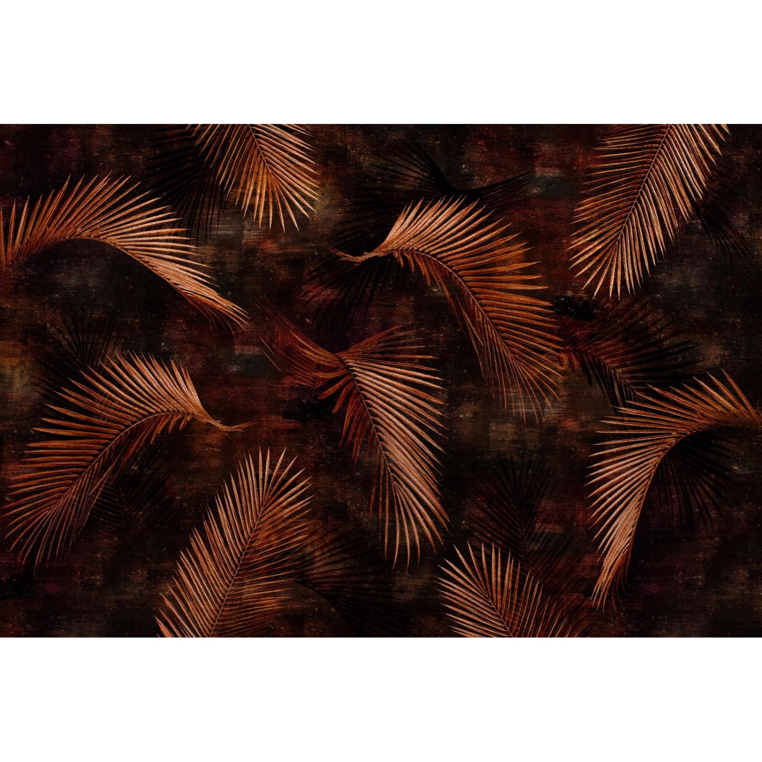 Bricoflor Kupfer Rote Vliestapete mit Palmenblätter Muster Tropical Tapete günstig online kaufen