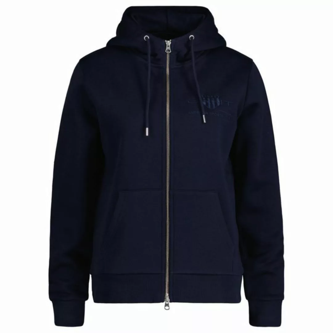 Gant Sweater Damen Sweatjacke - REGULAR TONAL SHIELD ZIP günstig online kaufen