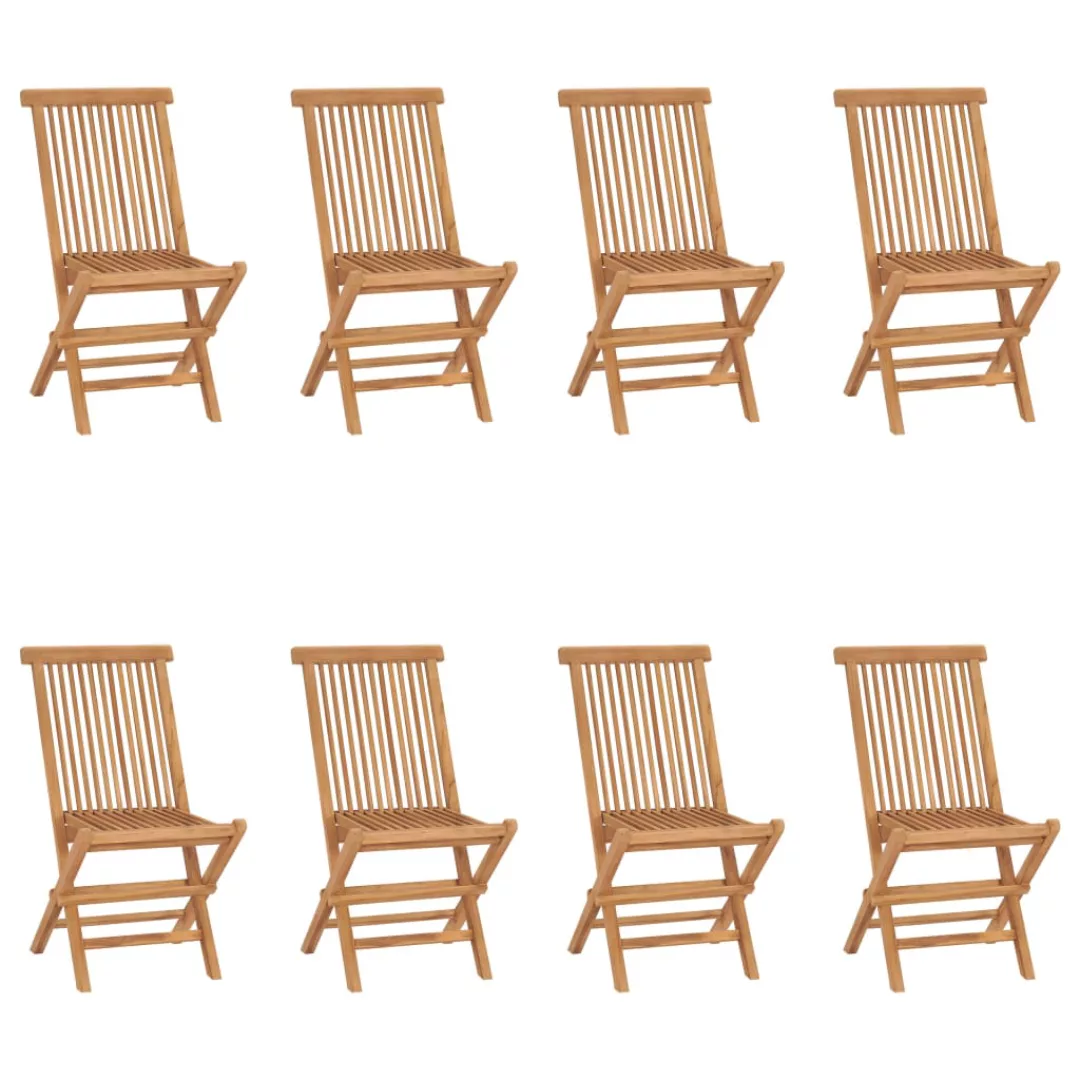 Vidaxl Klappbare Gartenstühle 8 Stk. Massivholz Teak günstig online kaufen