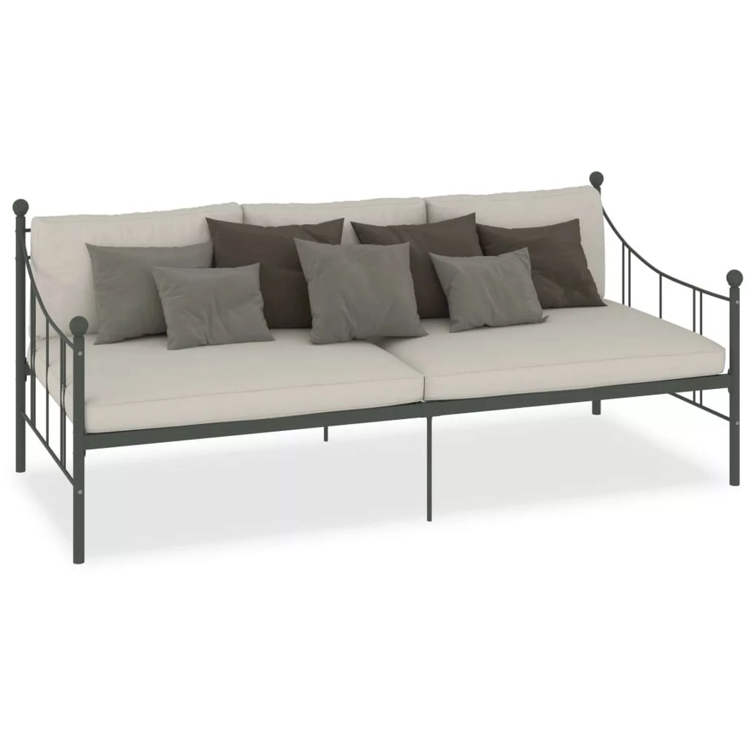 Tagesbett-rahmen Grau Metall 90×200 Cm günstig online kaufen