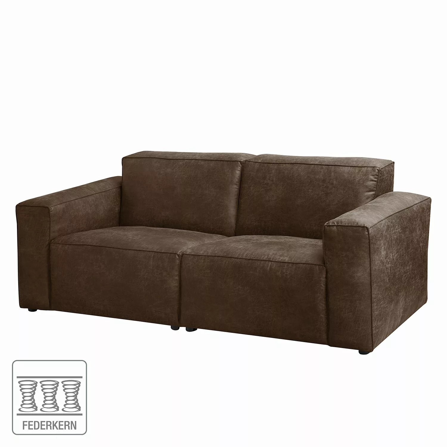 home24 ars manufacti Sofa Manchester 2-Sitzer Braun Microfaser 192x73x96 cm günstig online kaufen